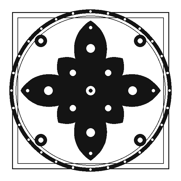 Five variations of the Four-Joy Medallion Chinese paper cut template