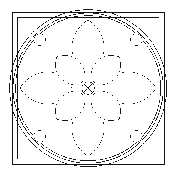Line-art tracing and colouring page version of a Chinese window flower papercut