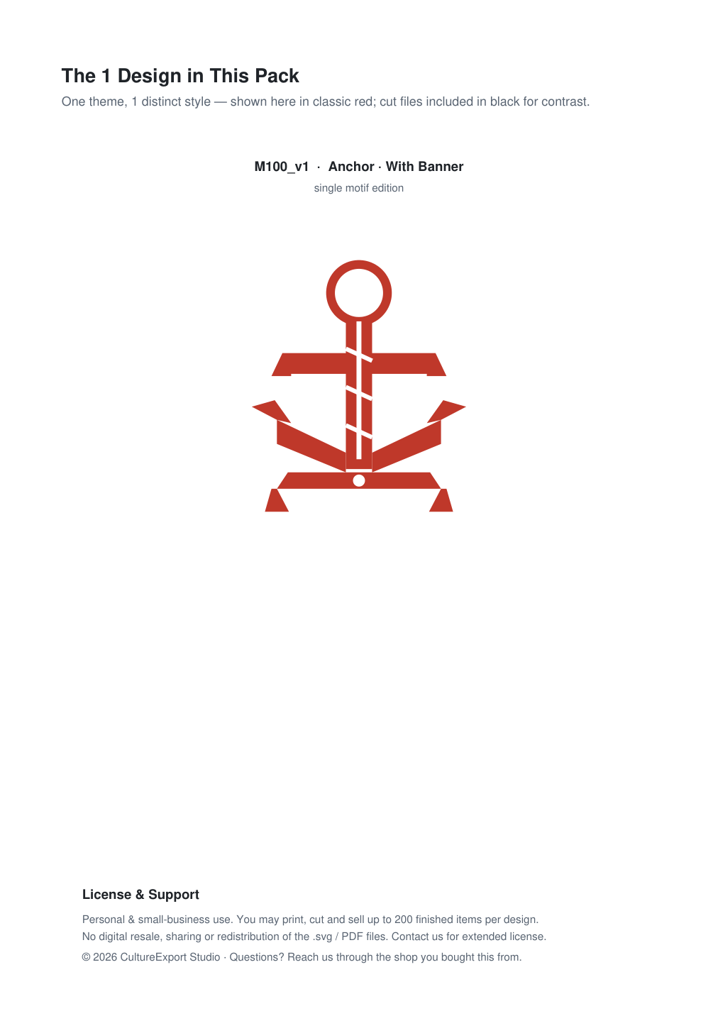 Anchor Banner Paper Cut - Free SVG + PDF Pack - design