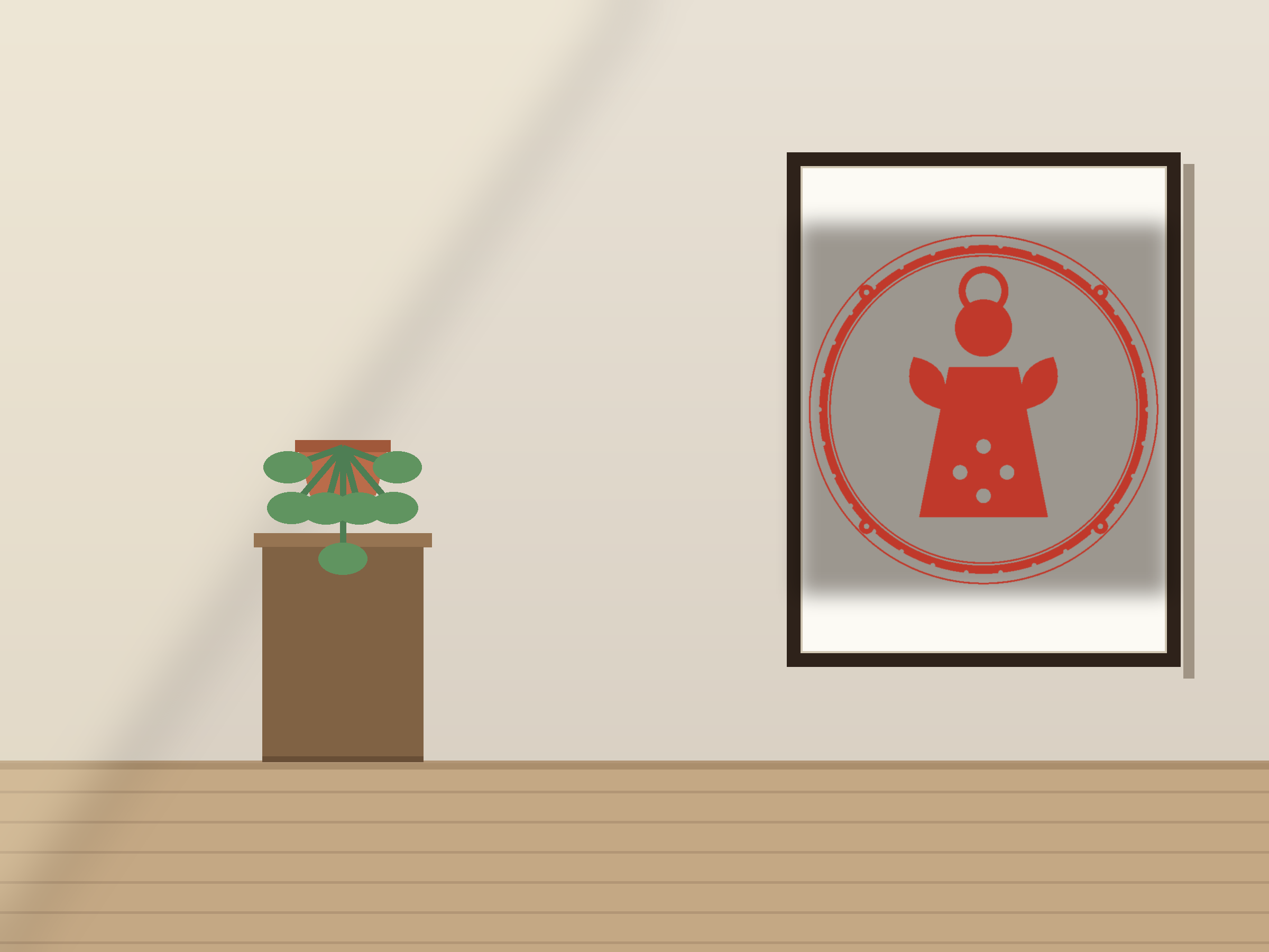 Angel Window Roundel Paper Cut - Free SVG + PDF Pack - on a desk