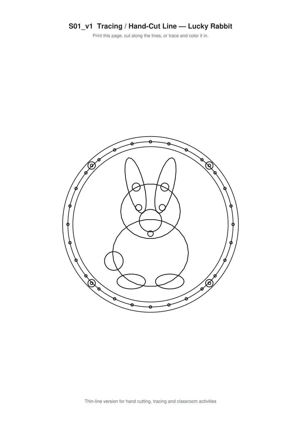 Animal Friends Roundels - Free Paper Cut Animal SVG + PDF Pack - line art