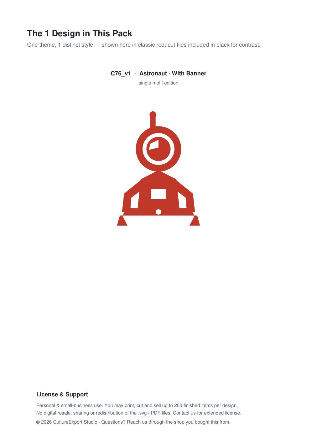 Astronaut Banner Paper Cut - Free SVG + PDF Pack - design