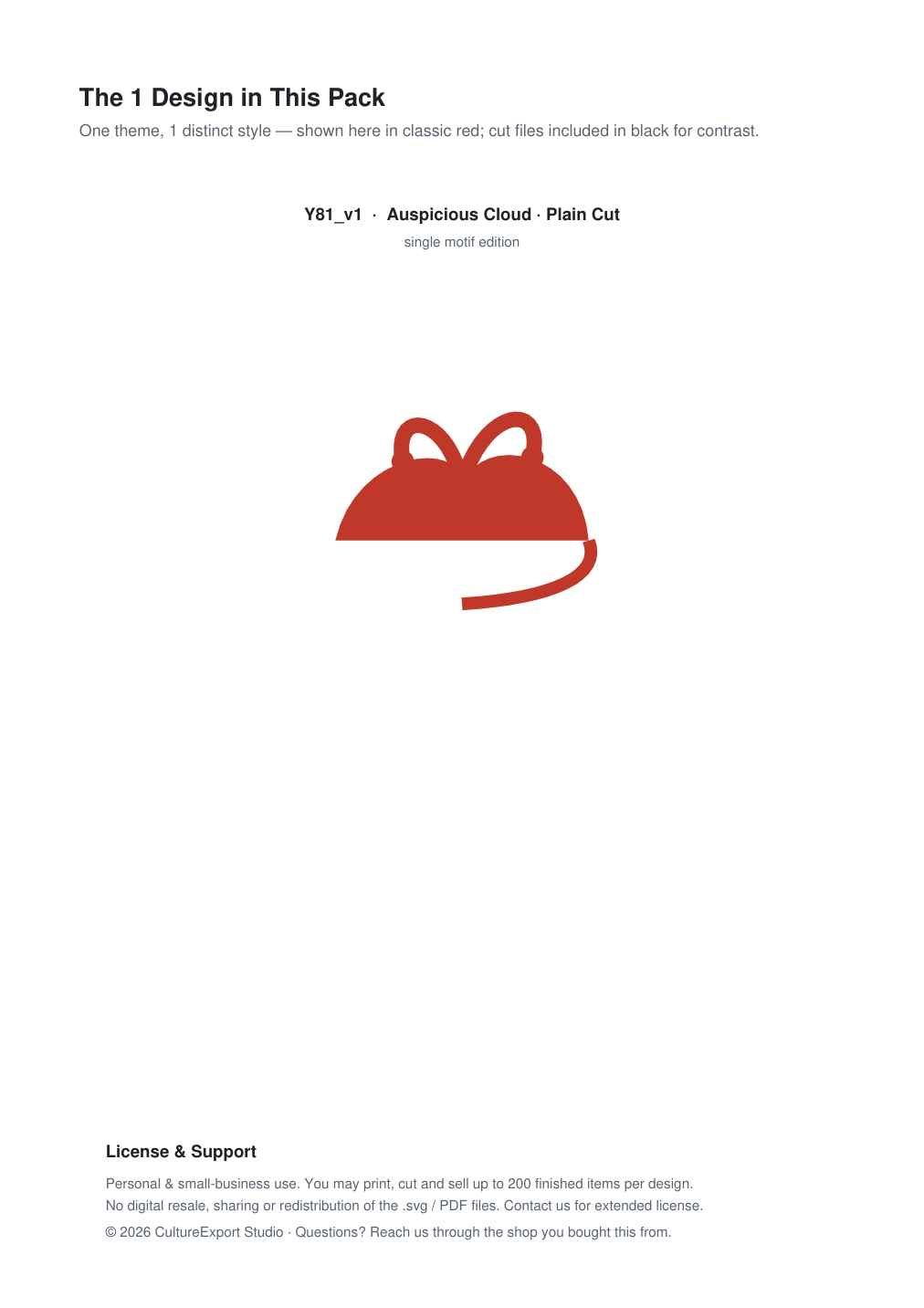 Auspicious Cloud Paper Cut Template - Free SVG + PDF Pack - design