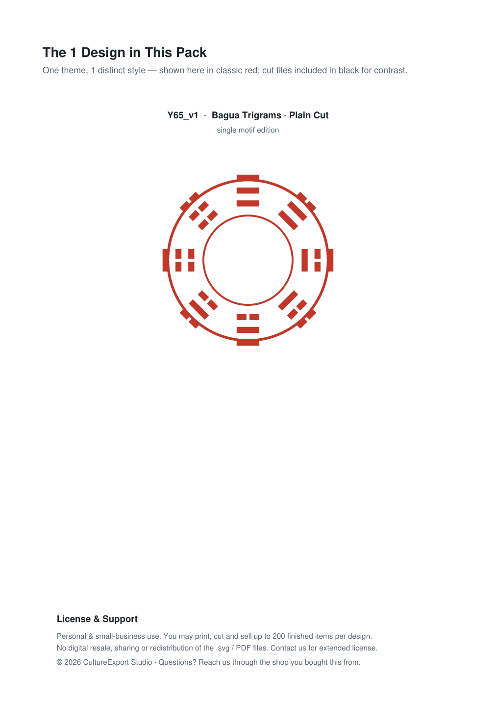 Bagua Trigrams Paper Cut Template - Free SVG + PDF Pack - design