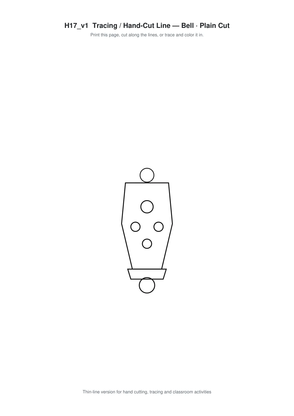 Bell Paper Cut Template - Free SVG + PDF Pack - line art