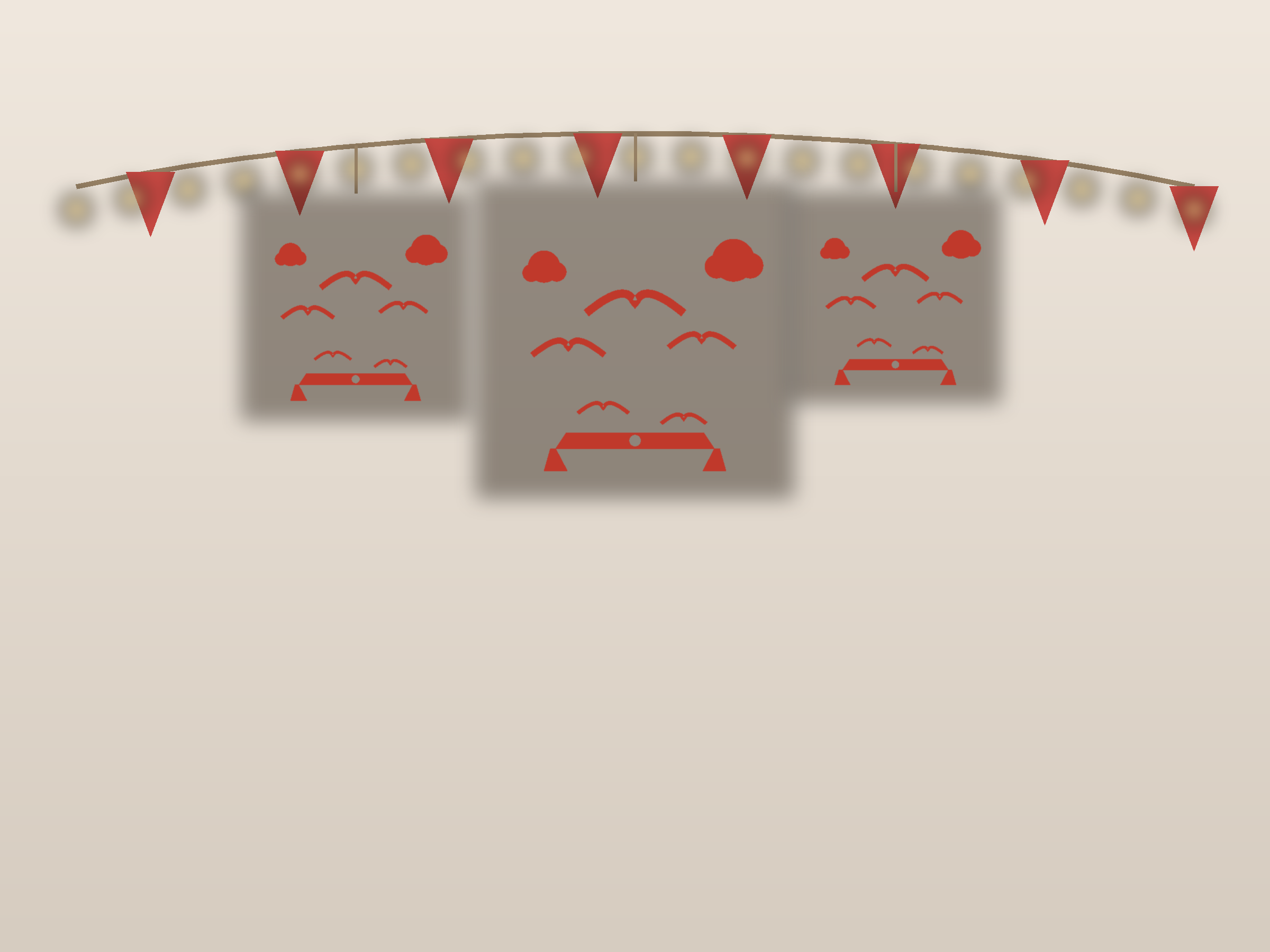 Bird Flock Banner Paper Cut - Free SVG + PDF Pack - on a desk