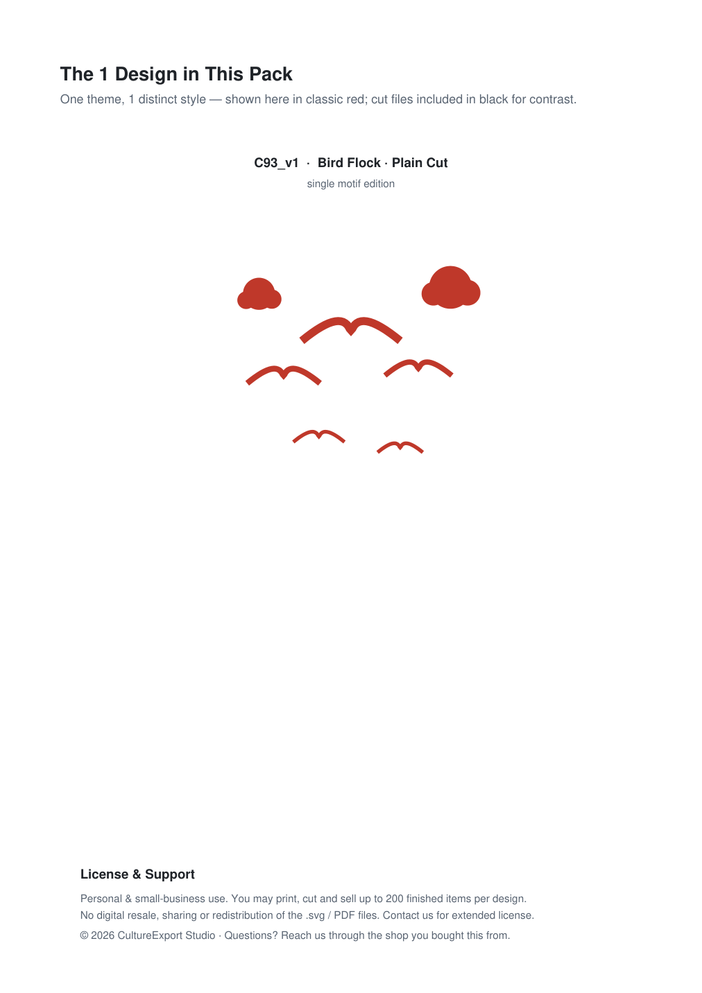 Bird Flock Paper Cut Template - Free SVG + PDF Pack - design