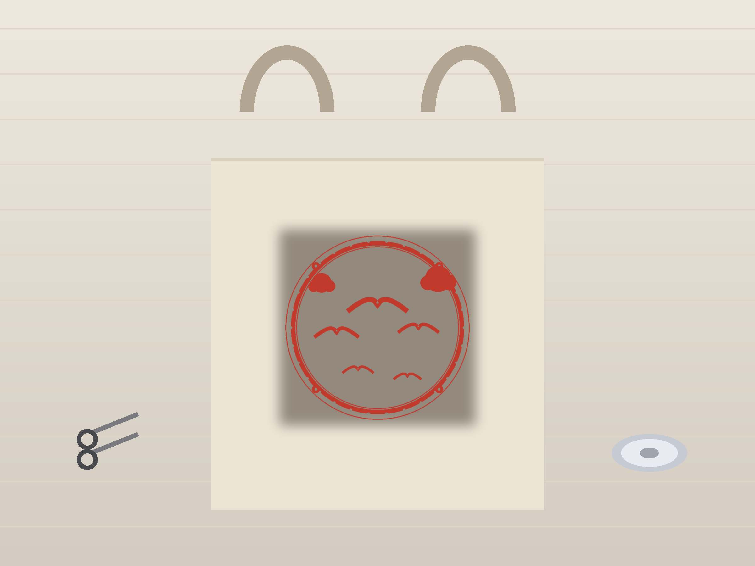 Bird Flock Window Roundel Paper Cut - Free SVG + PDF Pack - on a desk