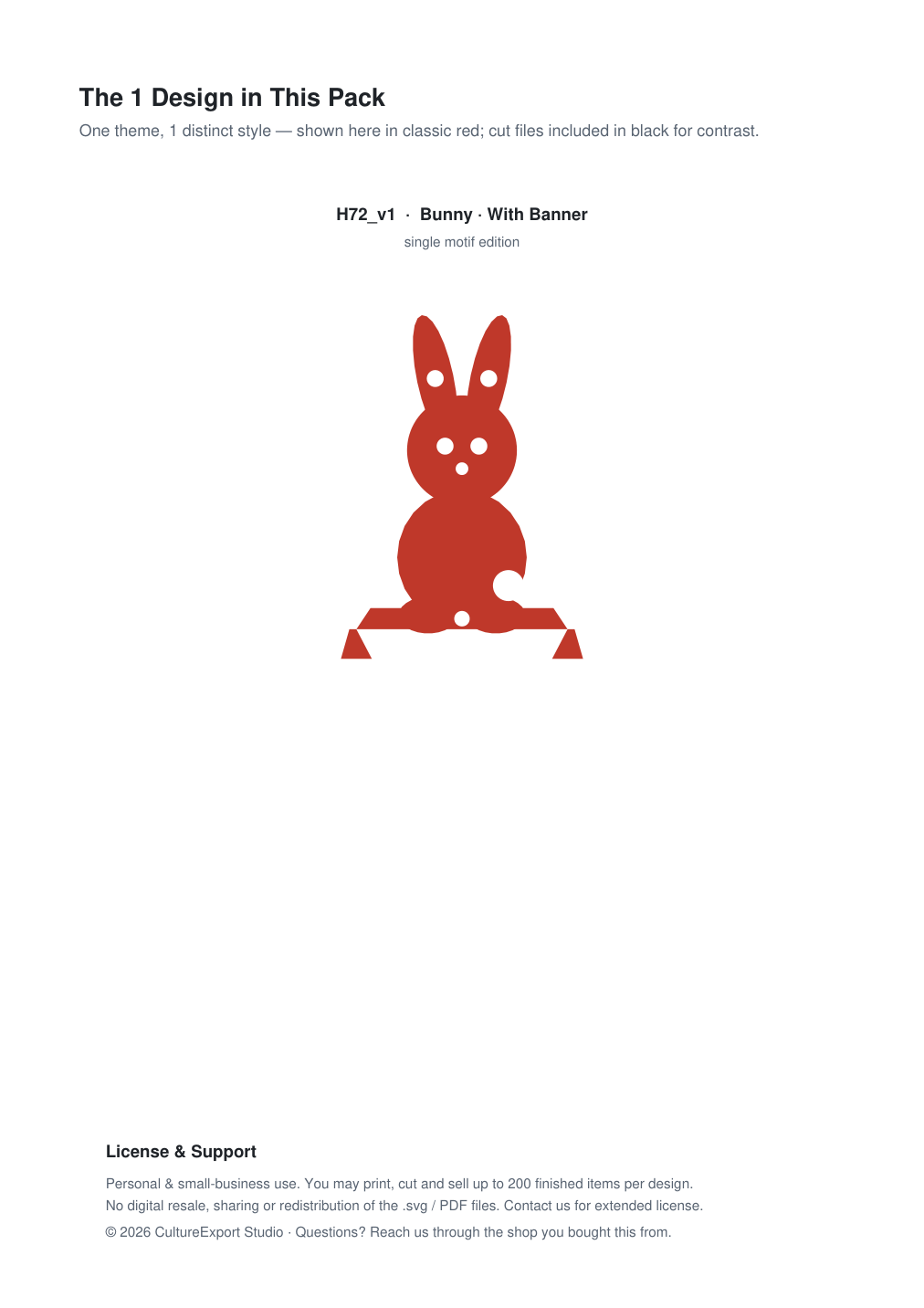 Bunny Banner Paper Cut - Free SVG + PDF Pack - design