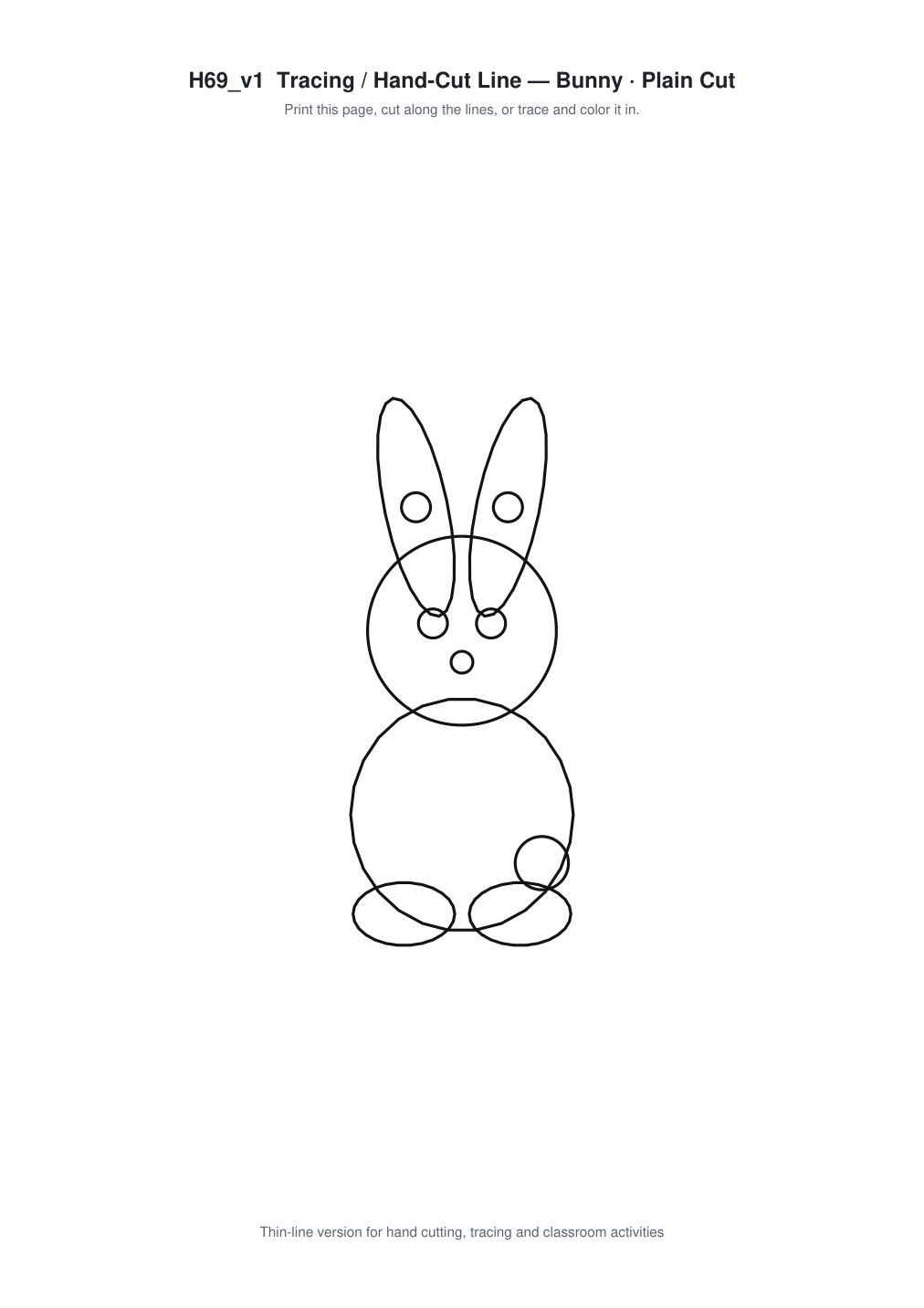 Bunny Paper Cut Template - Free SVG + PDF Pack - line art