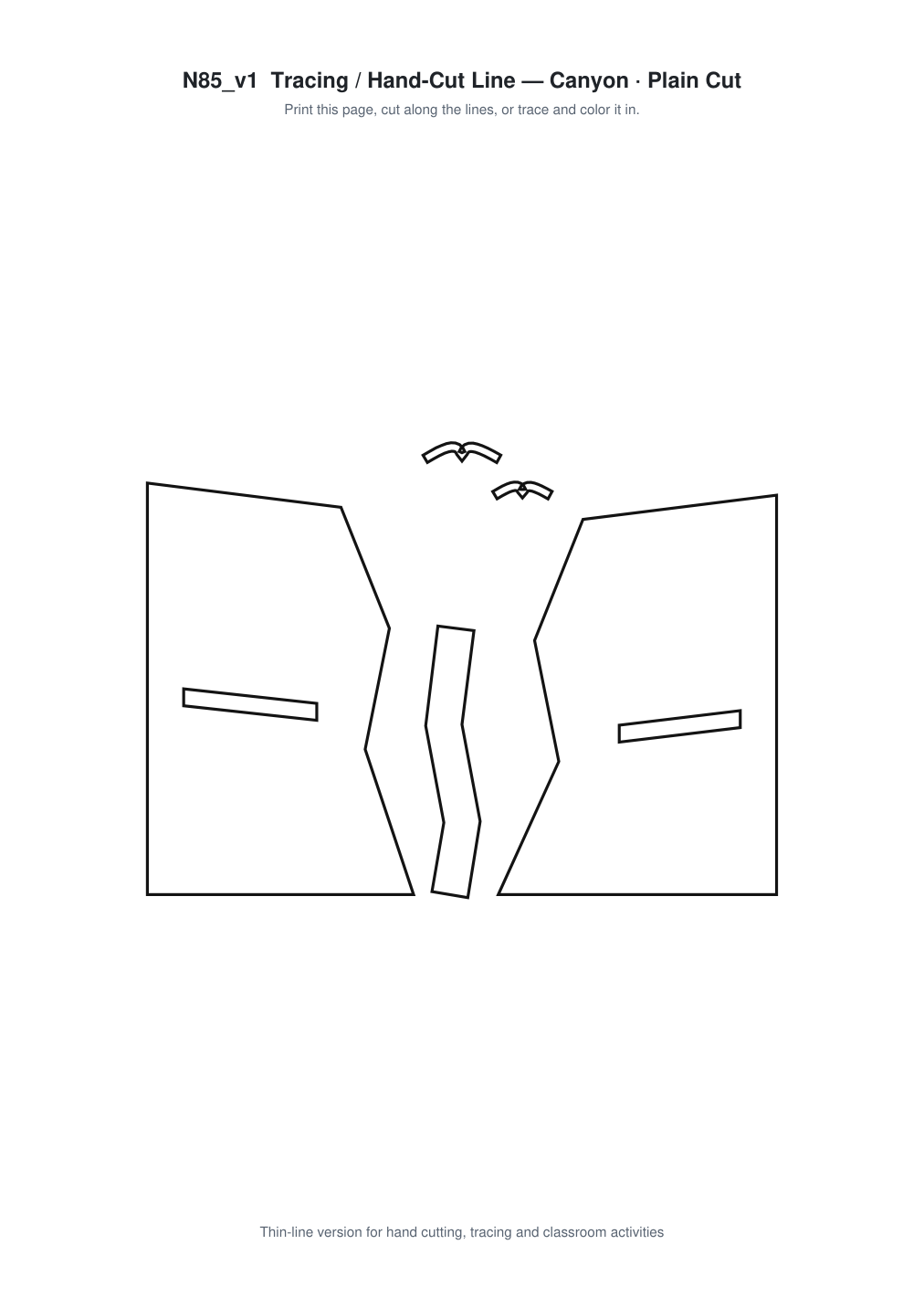 Canyon Paper Cut Template - Free SVG + PDF Pack - line art