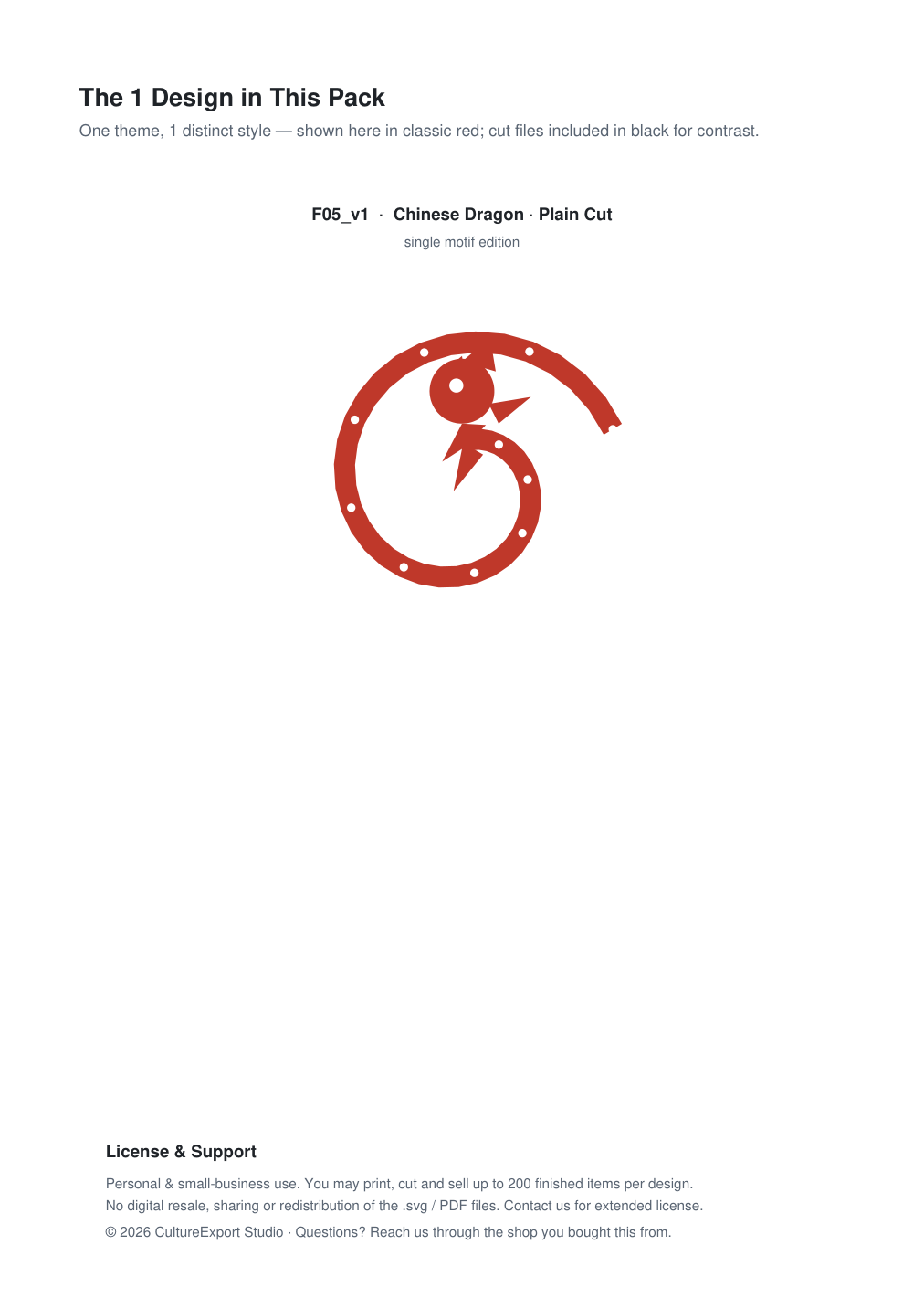 Chinese Dragon Paper Cut Template - Free SVG + PDF Pack - design