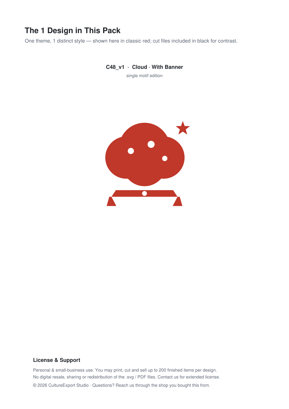 Cloud Banner Paper Cut - Free SVG + PDF Pack - design