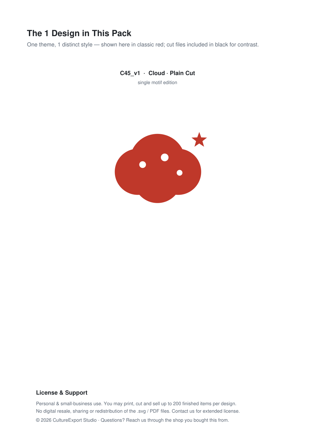 Cloud Paper Cut Template - Free SVG + PDF Pack - design