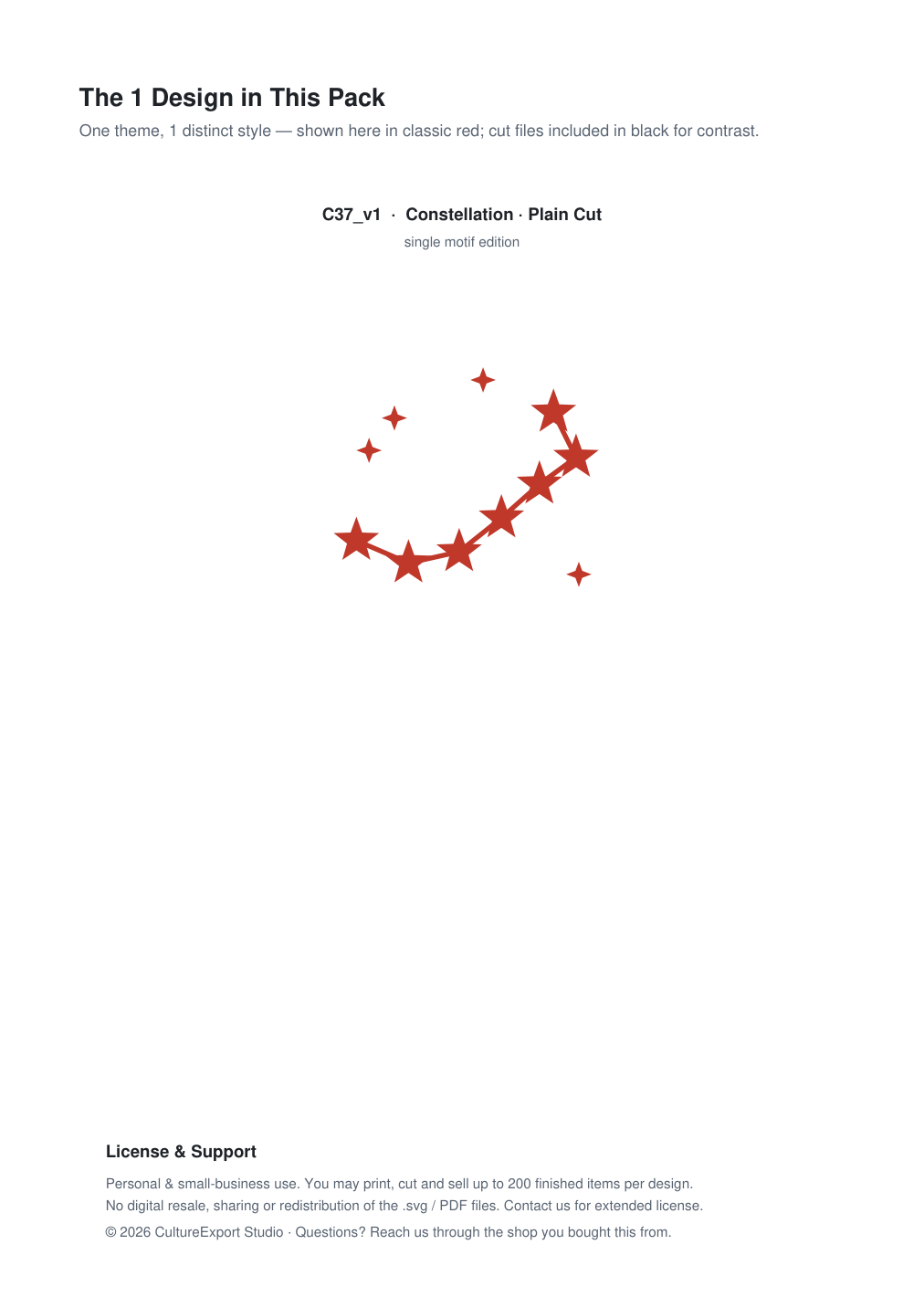 Constellation Paper Cut Template - Free SVG + PDF Pack - design