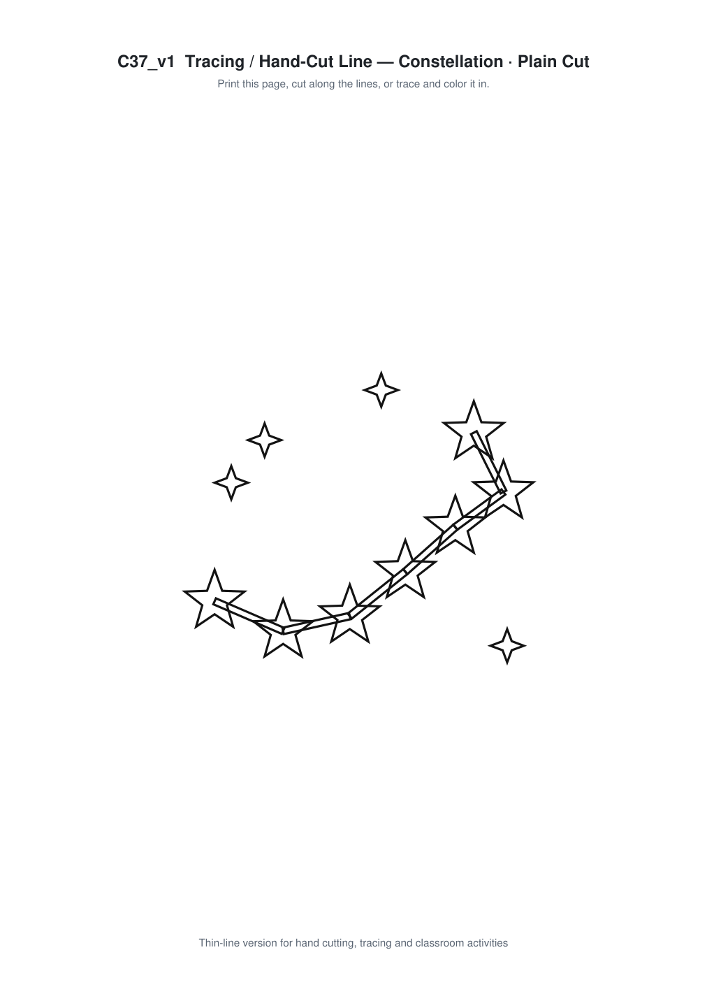 Constellation Paper Cut Template - Free SVG + PDF Pack - line art