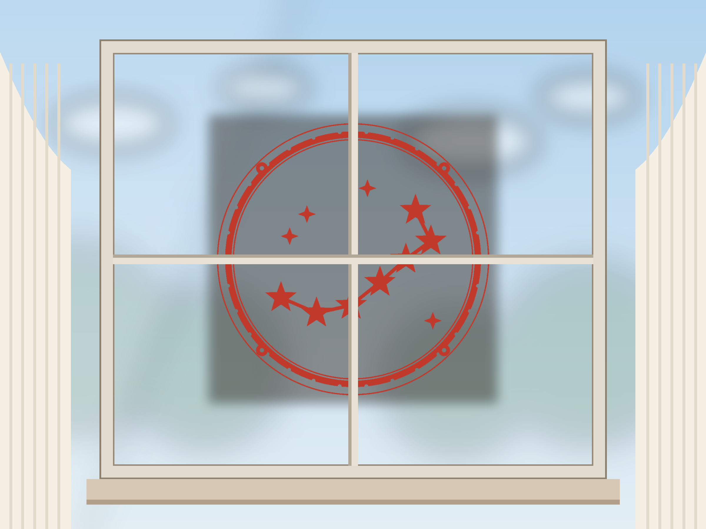 Constellation Window Roundel Paper Cut - Free SVG + PDF Pack - on a desk