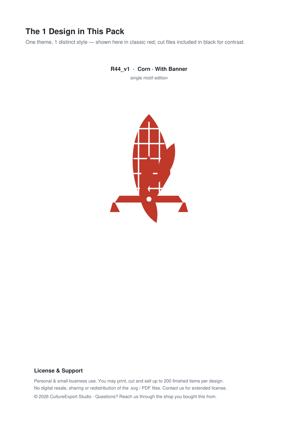 Corn Banner Paper Cut - Free SVG + PDF Pack - design