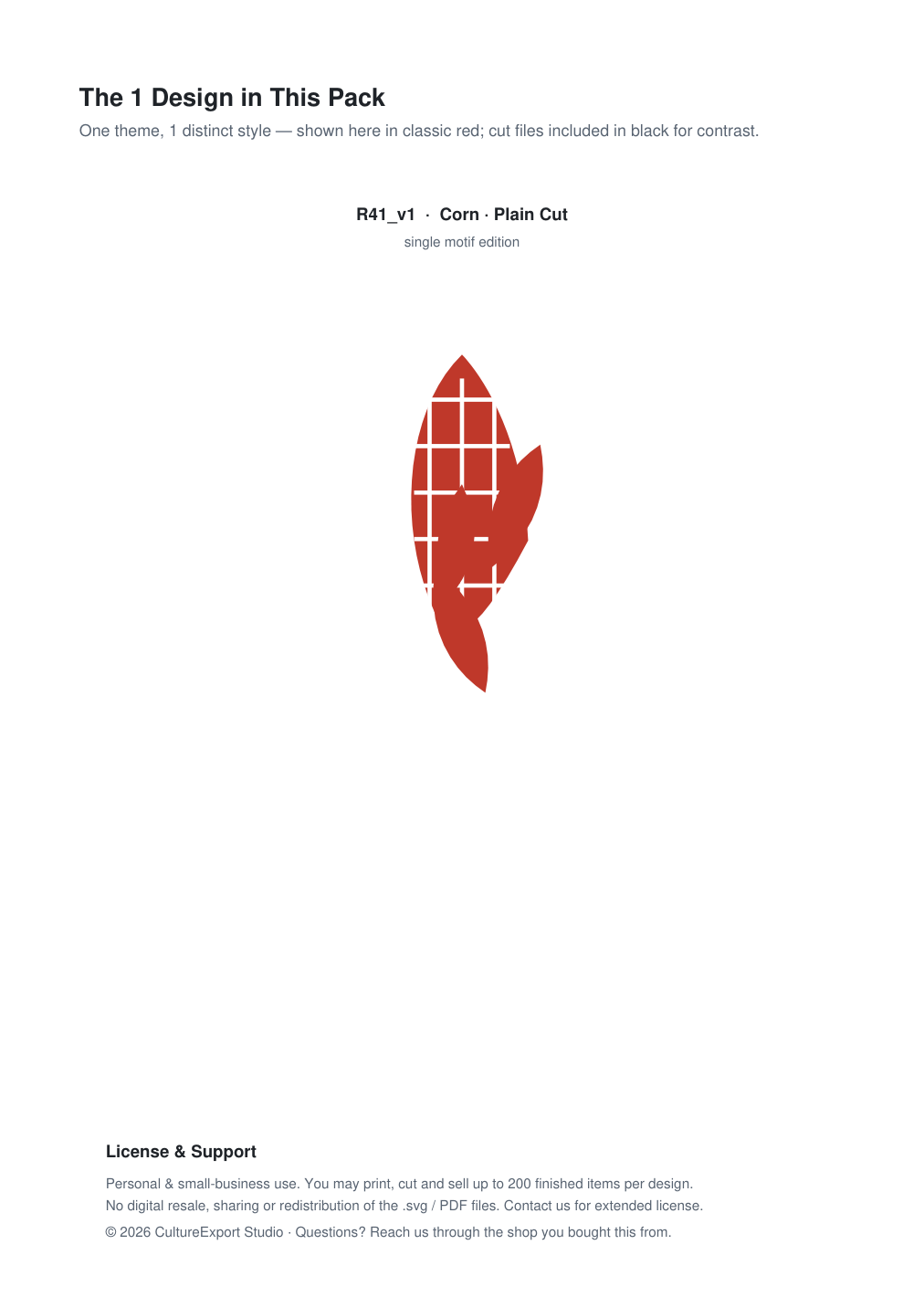 Corn Paper Cut Template - Free SVG + PDF Pack - design