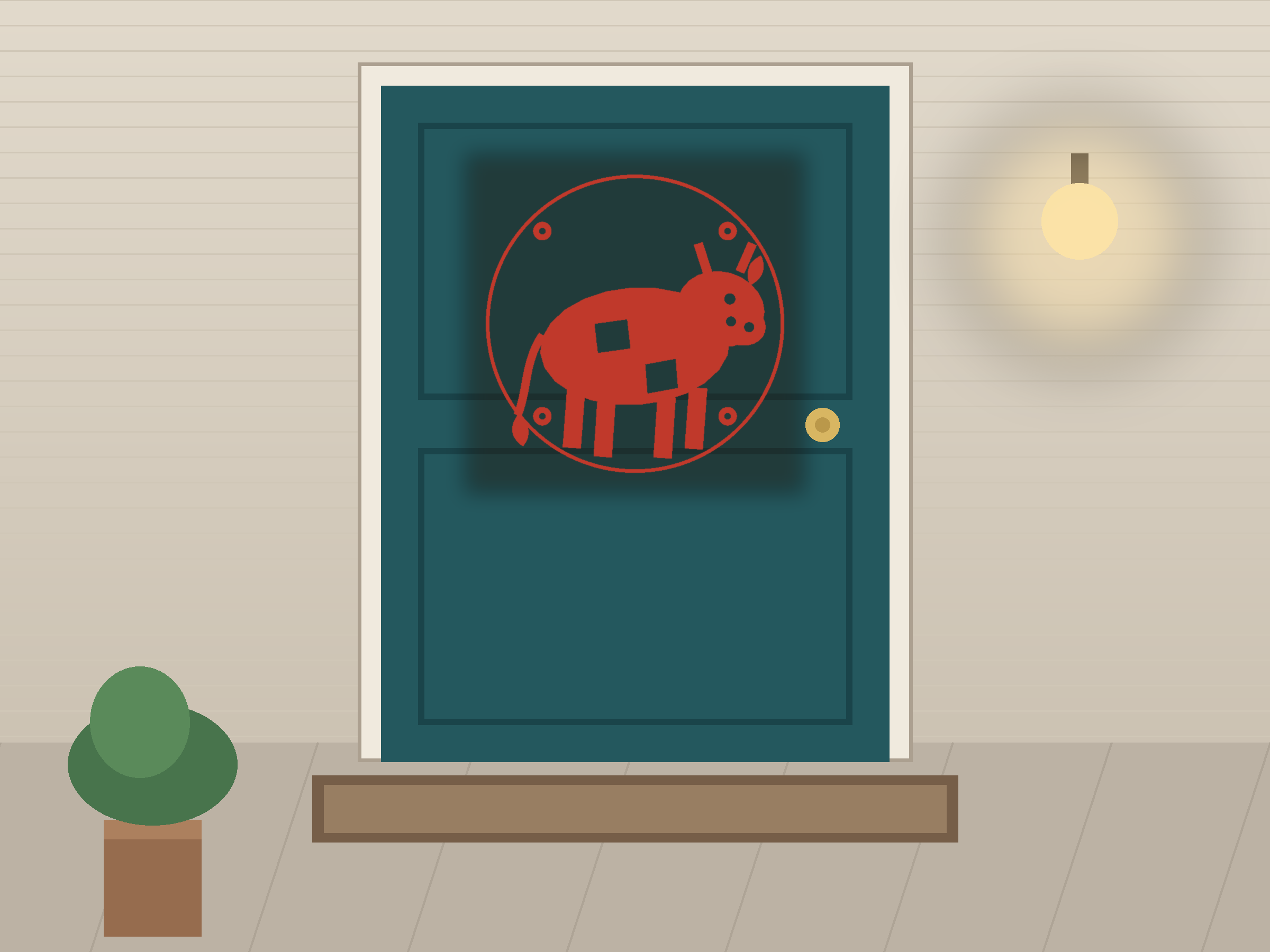 Cow Ornate Paper Cut Panel - Free SVG + PDF Pack - on a desk