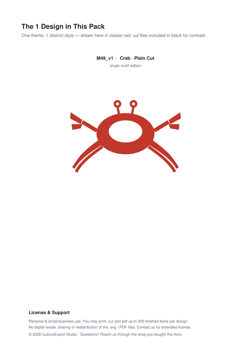 Crab Paper Cut Template - Free SVG + PDF Pack - design