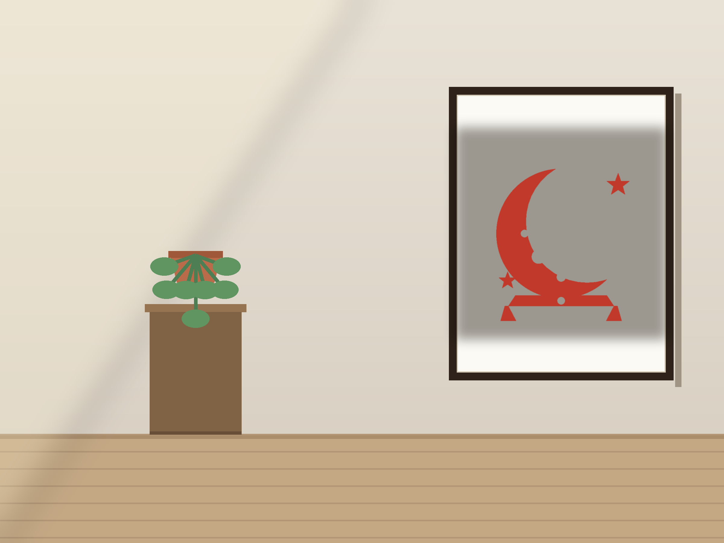 Crescent Moon Banner Paper Cut - Free SVG + PDF Pack - on a desk