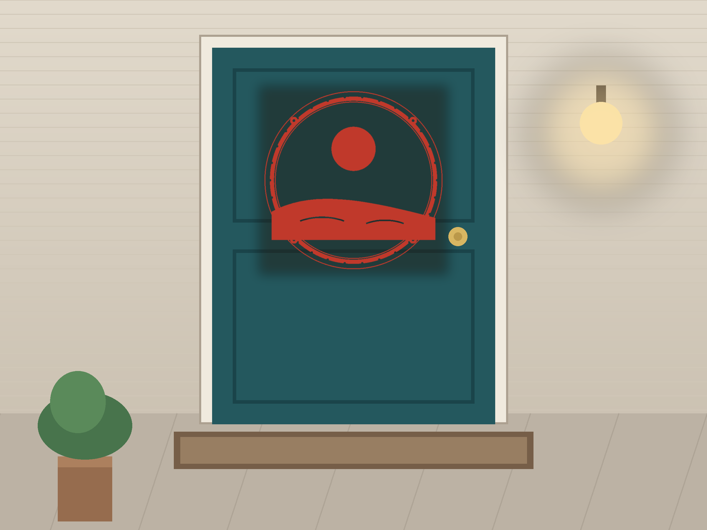 Desert Dunes Window Roundel Paper Cut - Free SVG + PDF Pack - on a desk