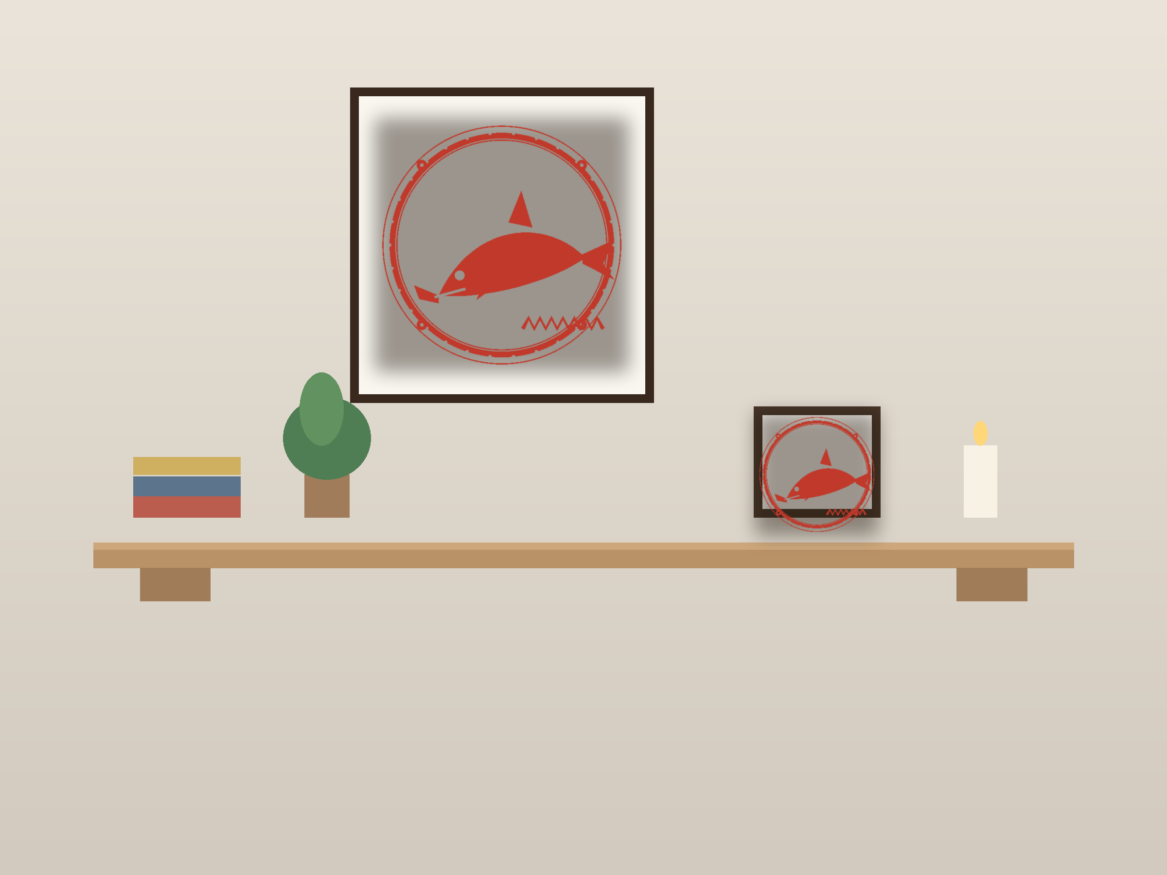 Dolphin Window Roundel Paper Cut - Free SVG + PDF Pack - on a desk