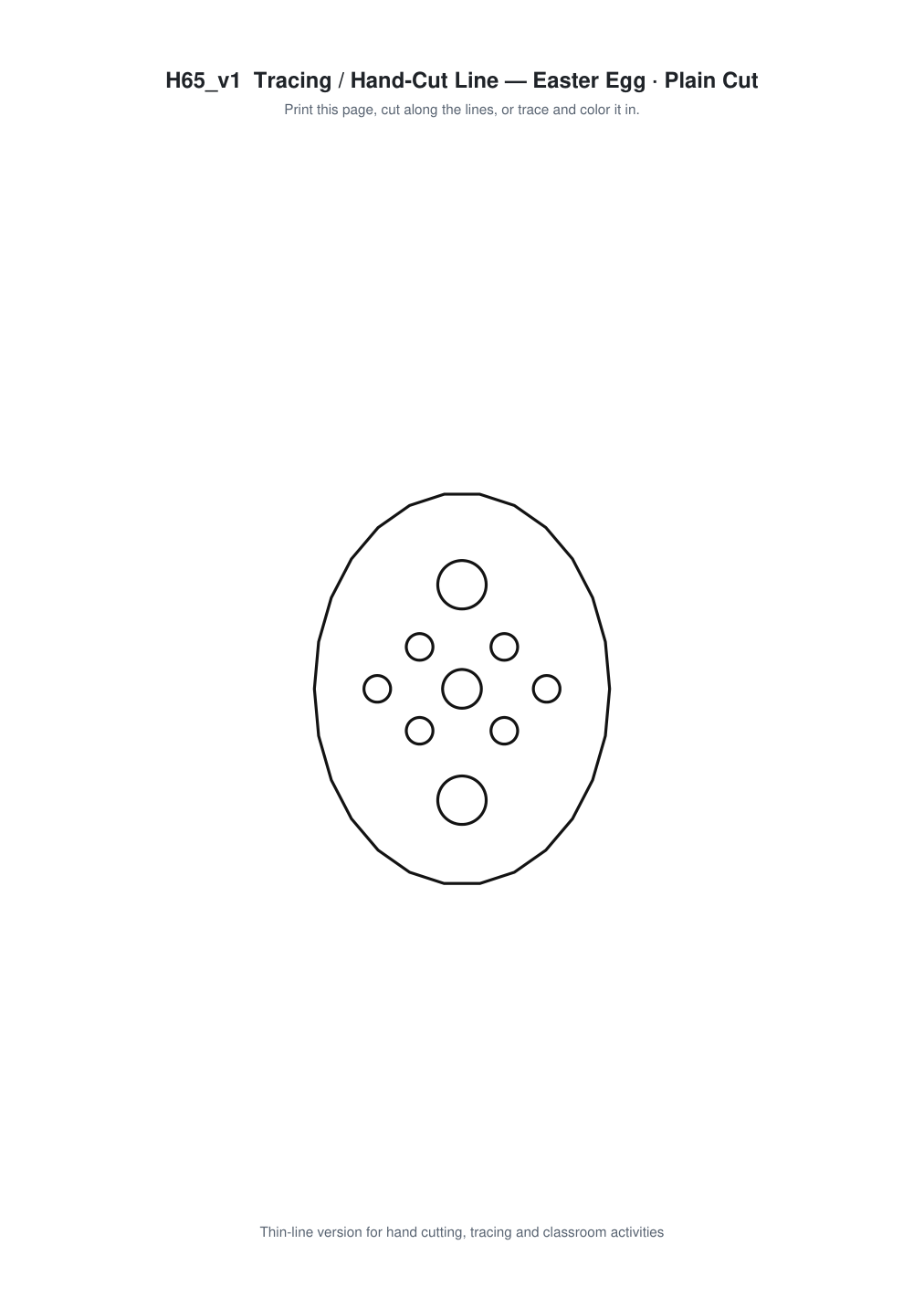 Easter Egg Paper Cut Template - Free SVG + PDF Pack - line art