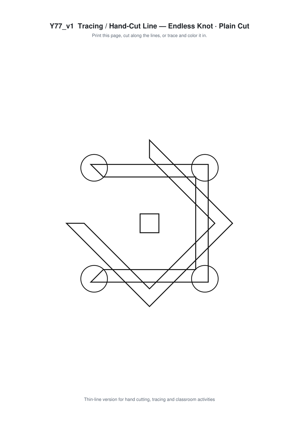 Endless Knot Paper Cut Template - Free SVG + PDF Pack - line art