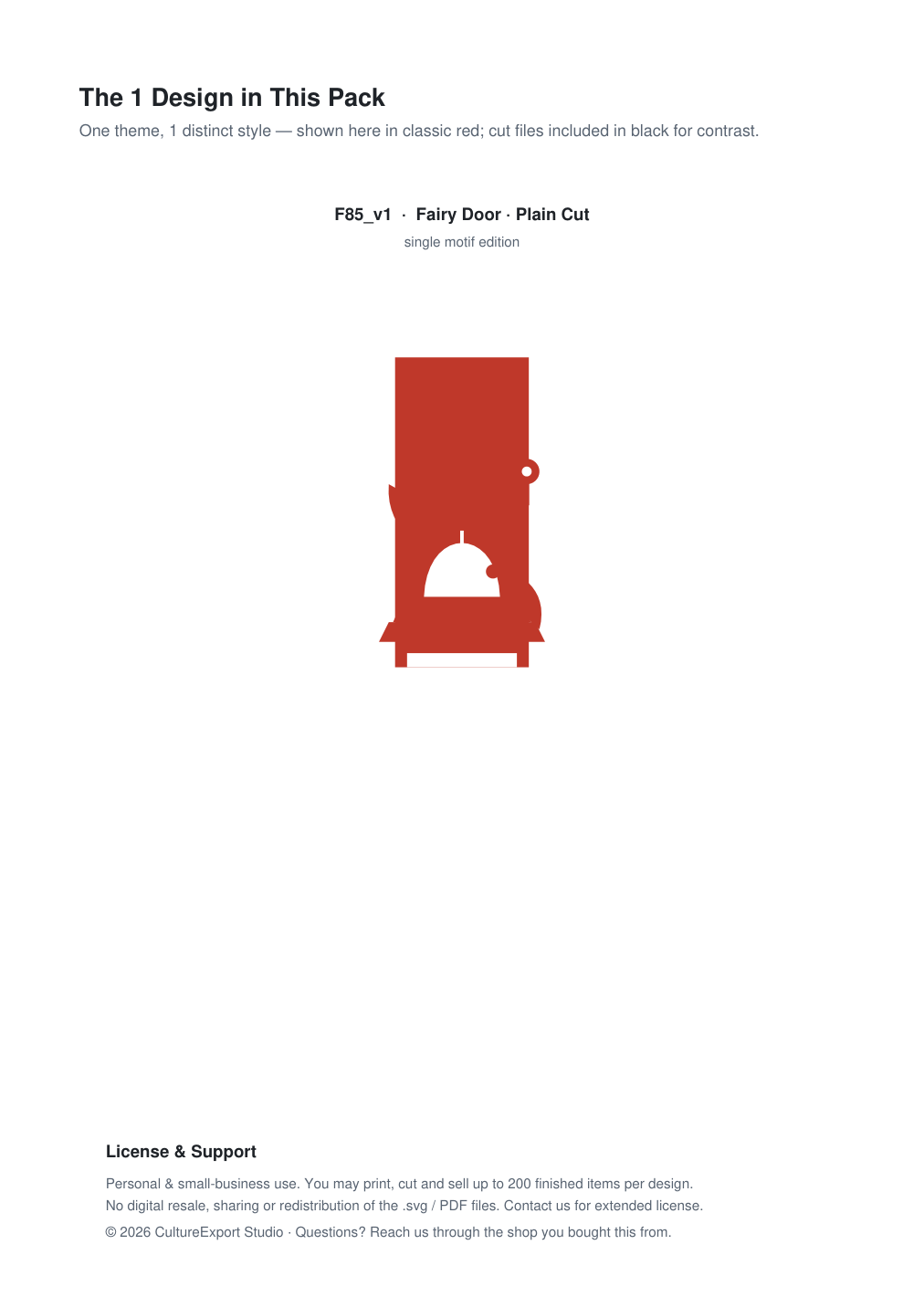Fairy Door Paper Cut Template - Free SVG + PDF Pack - design