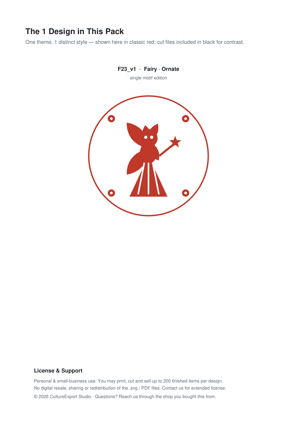 Fairy Ornate Paper Cut Panel - Free SVG + PDF Pack - design