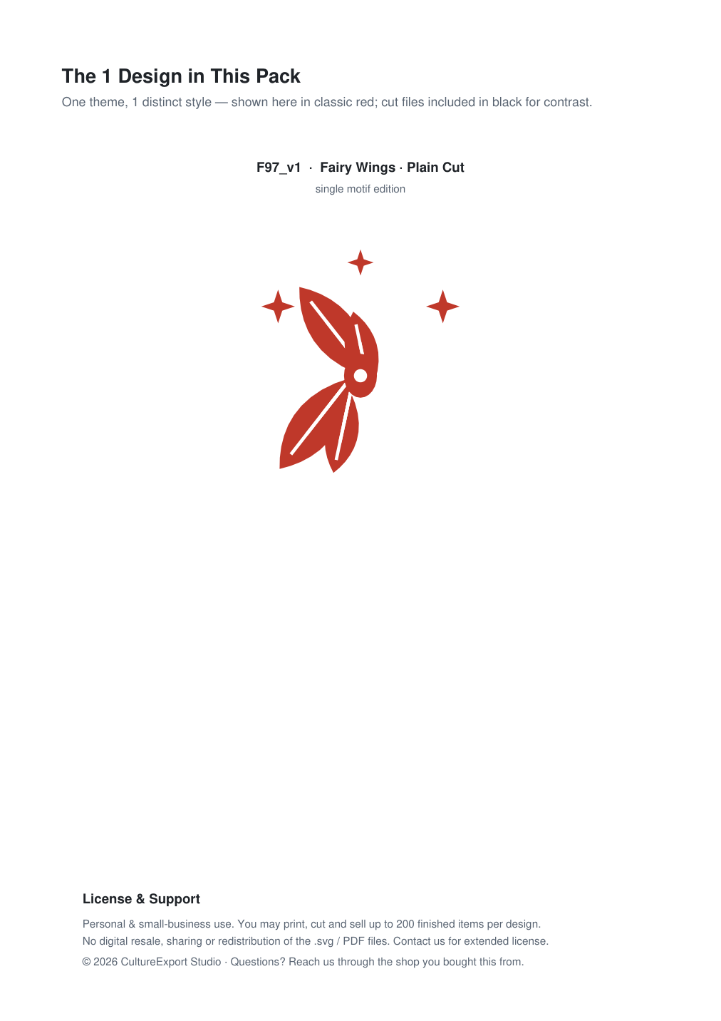 Fairy Wings Paper Cut Template - Free SVG + PDF Pack - design