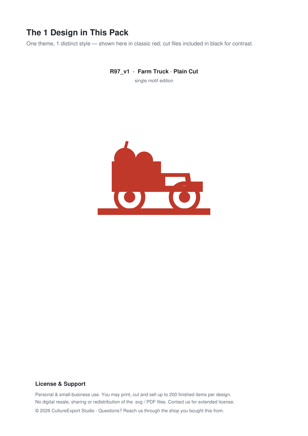 Farm Truck Paper Cut Template - Free SVG + PDF Pack - design