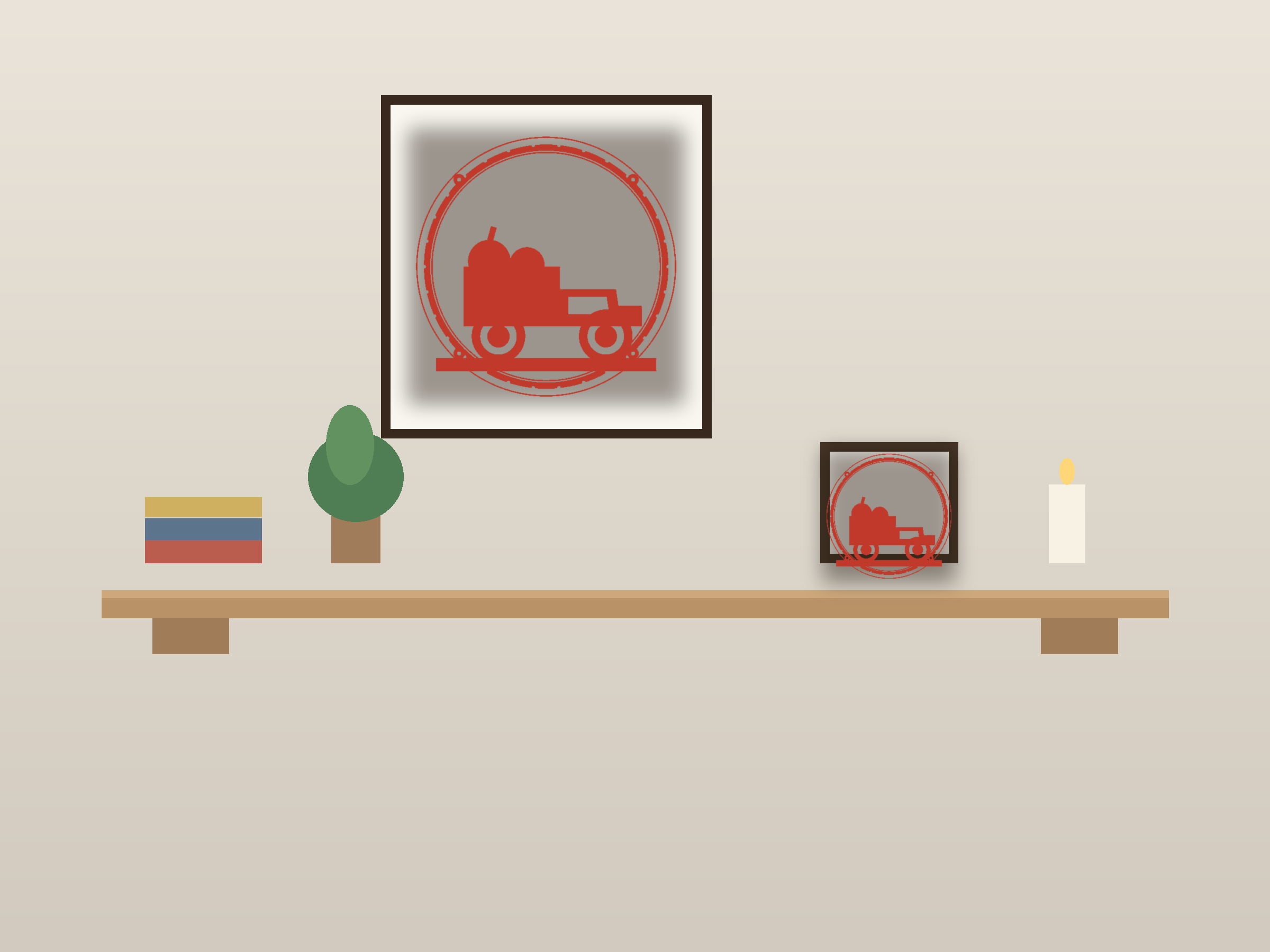 Farm Truck Window Roundel Paper Cut - Free SVG + PDF Pack - wall decor