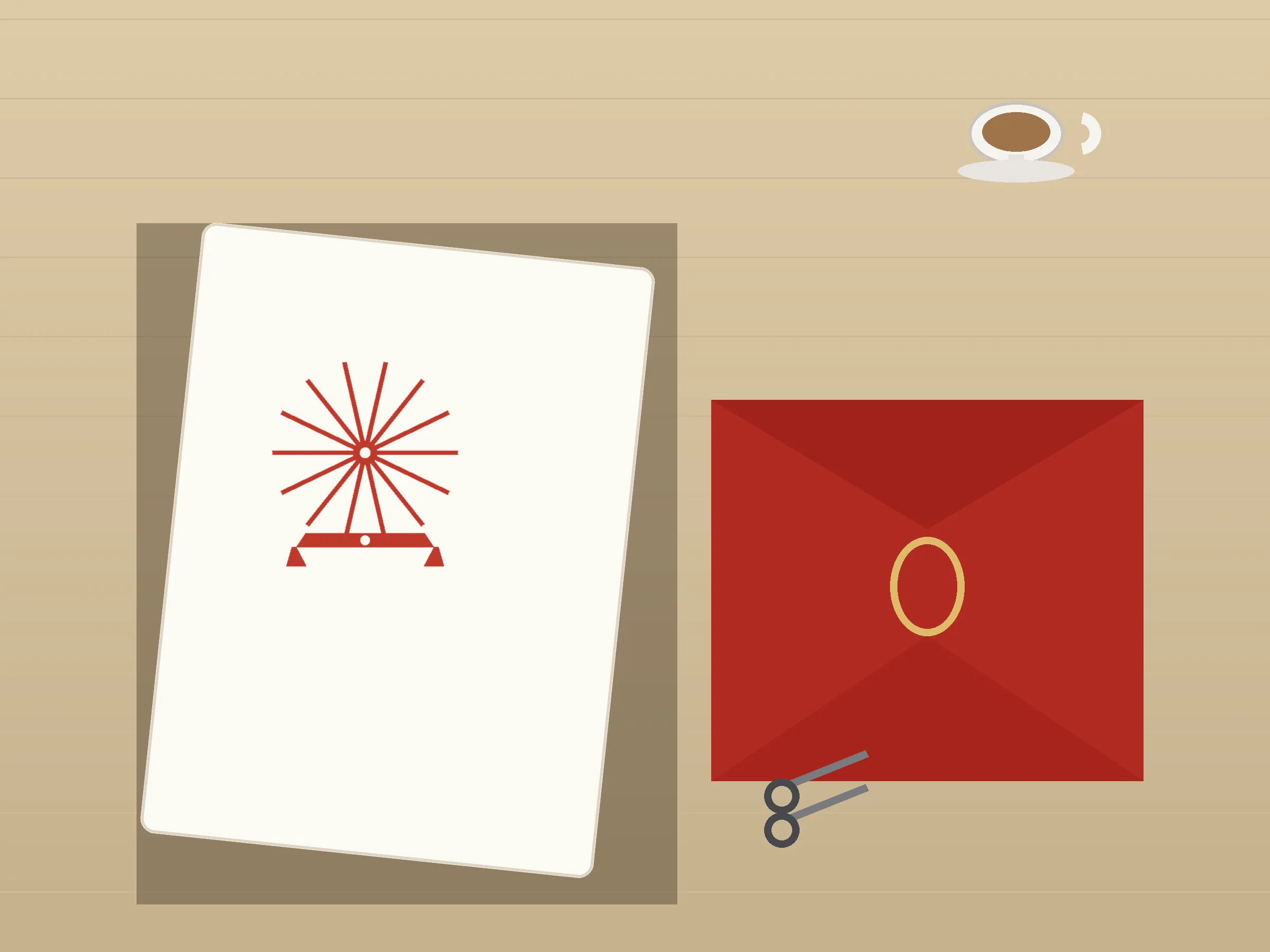 Firework Banner Paper Cut - Free SVG + PDF Pack - on a desk