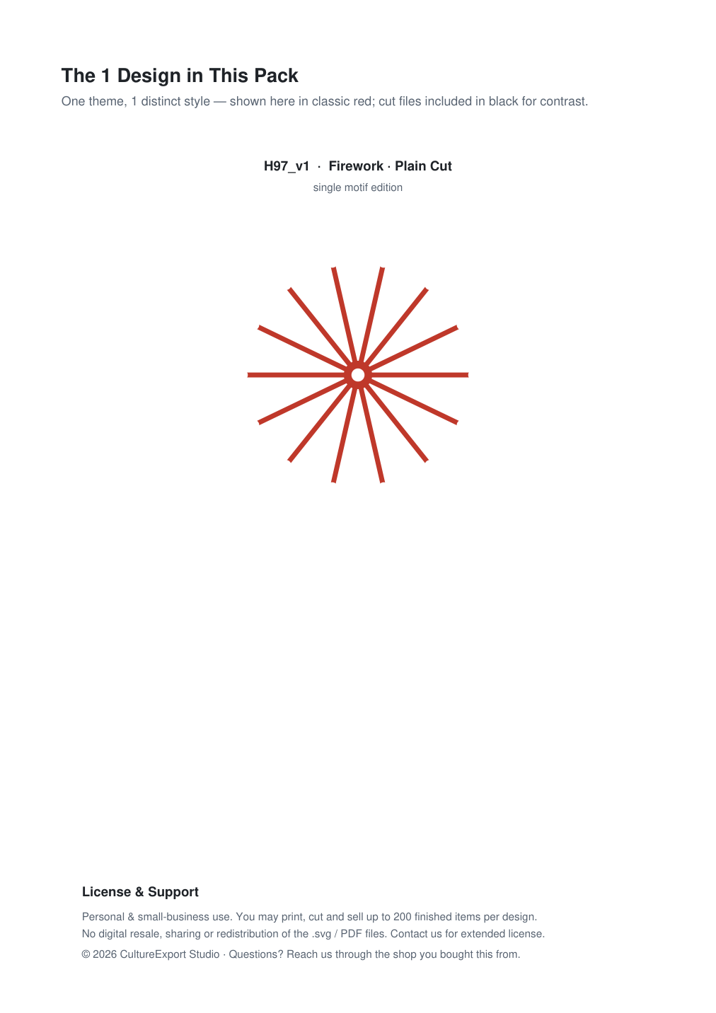 Firework Paper Cut Template - Free SVG + PDF Pack - design