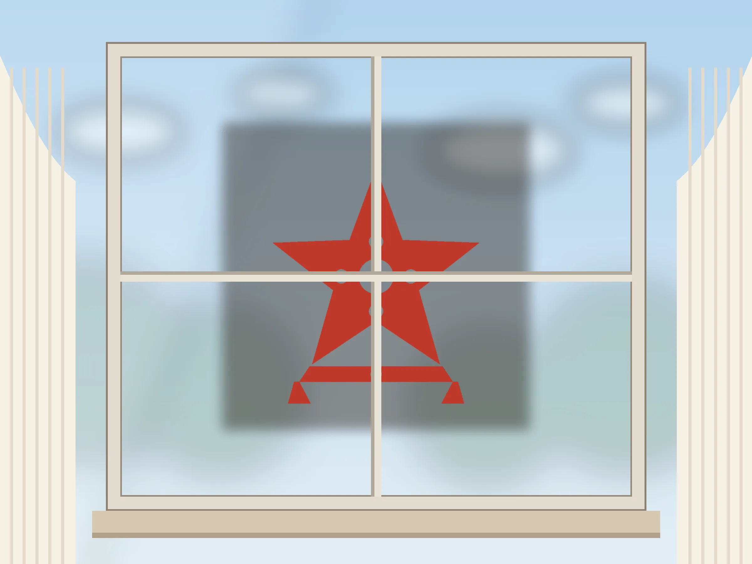 Five Point Star Banner Paper Cut - Free SVG + PDF Pack - on a desk