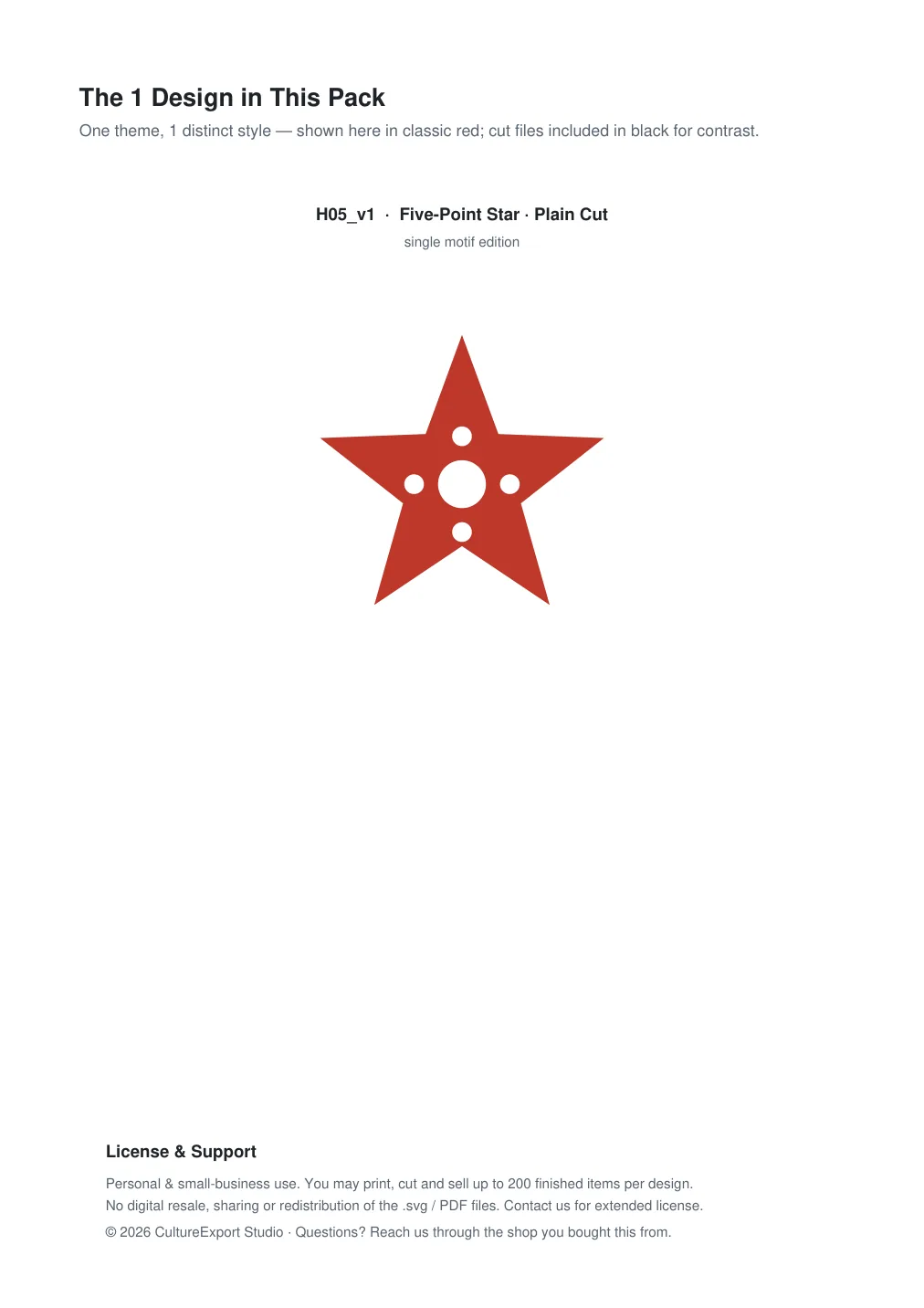 Five Point Star Paper Cut Template - Free SVG + PDF Pack - design