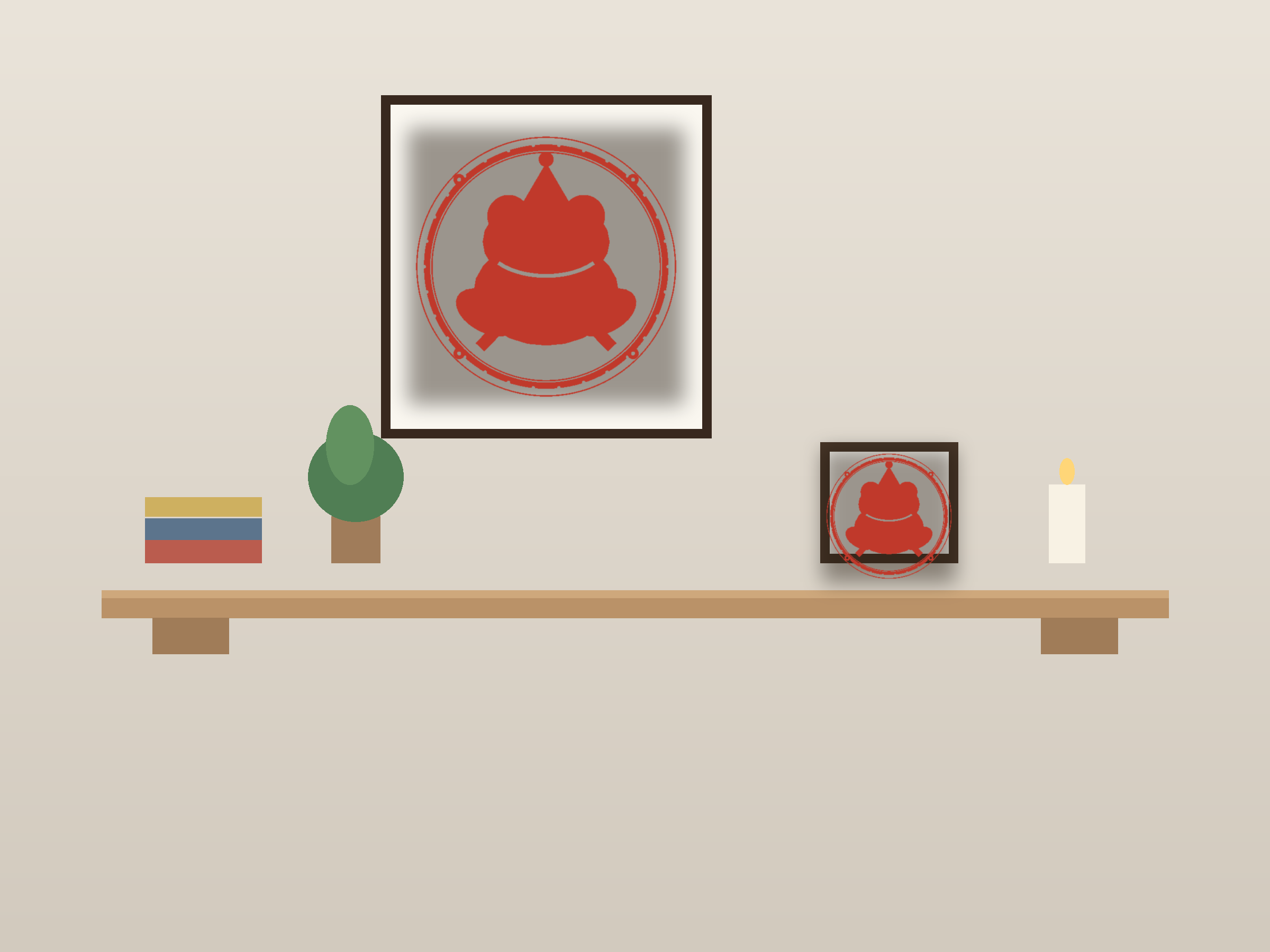 Frog Prince Window Roundel Paper Cut - Free SVG + PDF Pack - on a desk