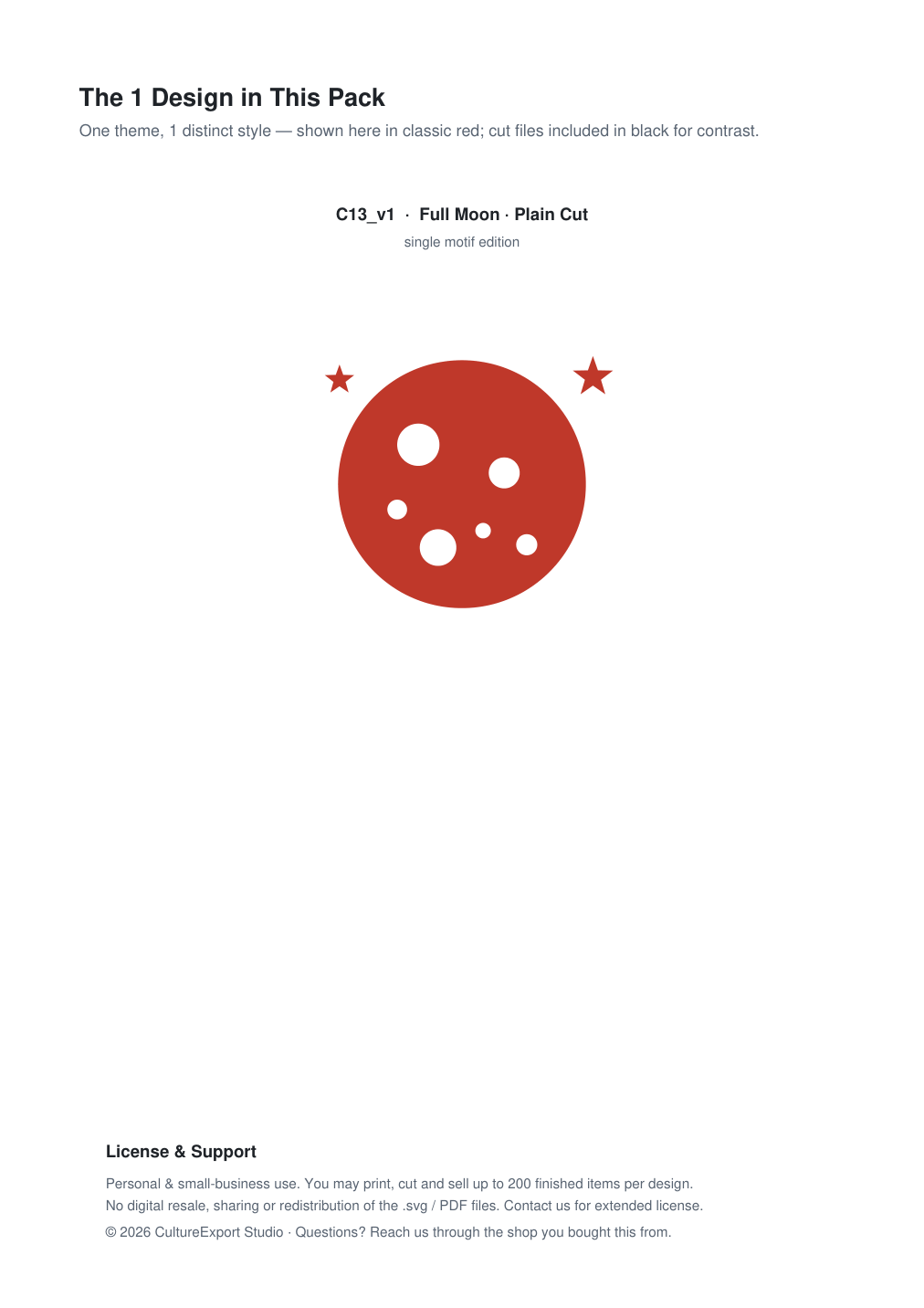 Full Moon Paper Cut Template - Free SVG + PDF Pack - design
