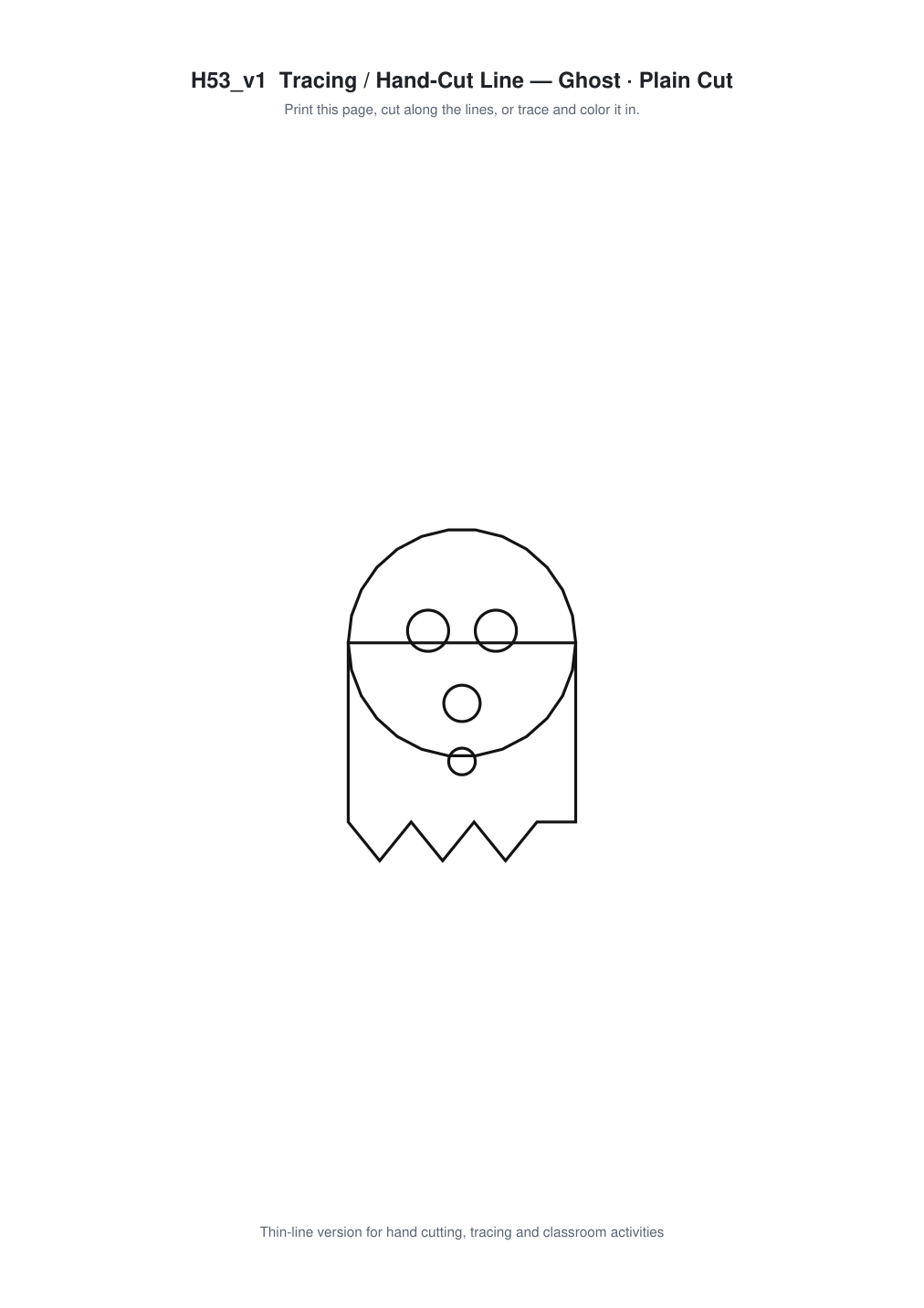 Ghost Paper Cut Template - Free SVG + PDF Pack - line art