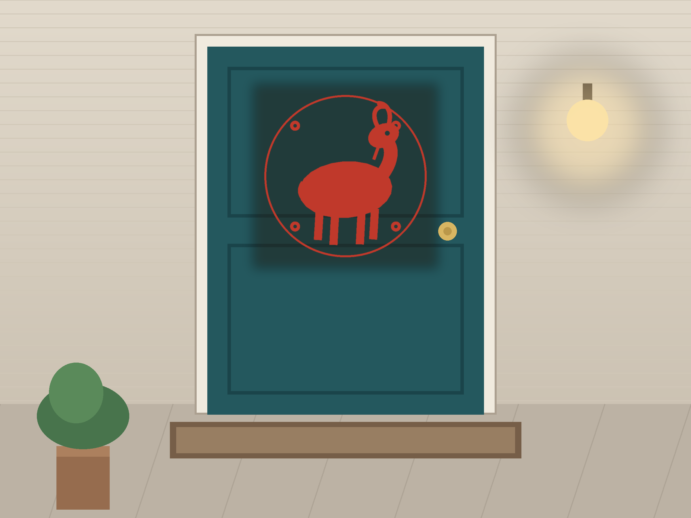 Goat Ornate Paper Cut Panel - Free SVG + PDF Pack - on a desk