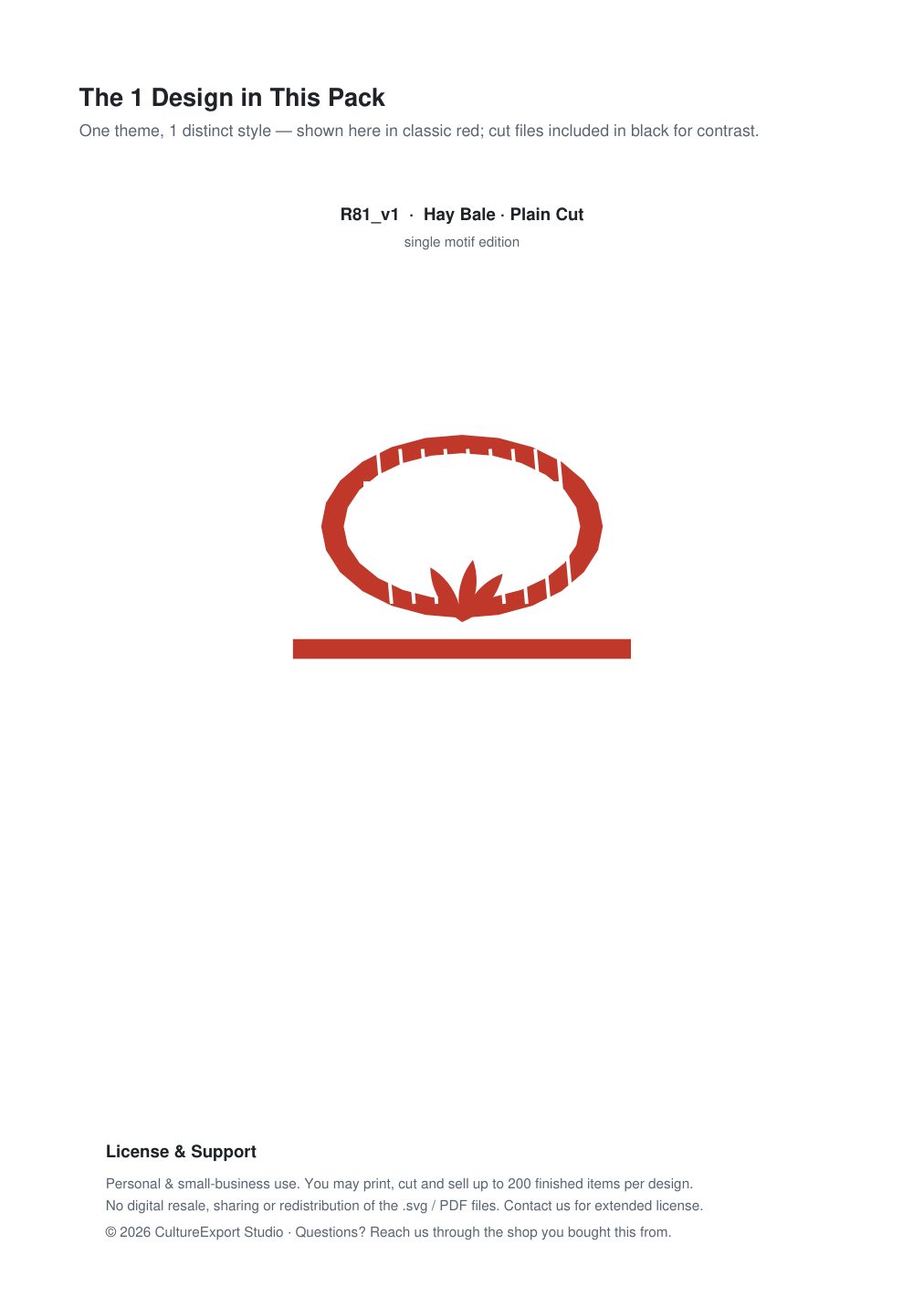 Hay Bale Paper Cut Template - Free SVG + PDF Pack - design