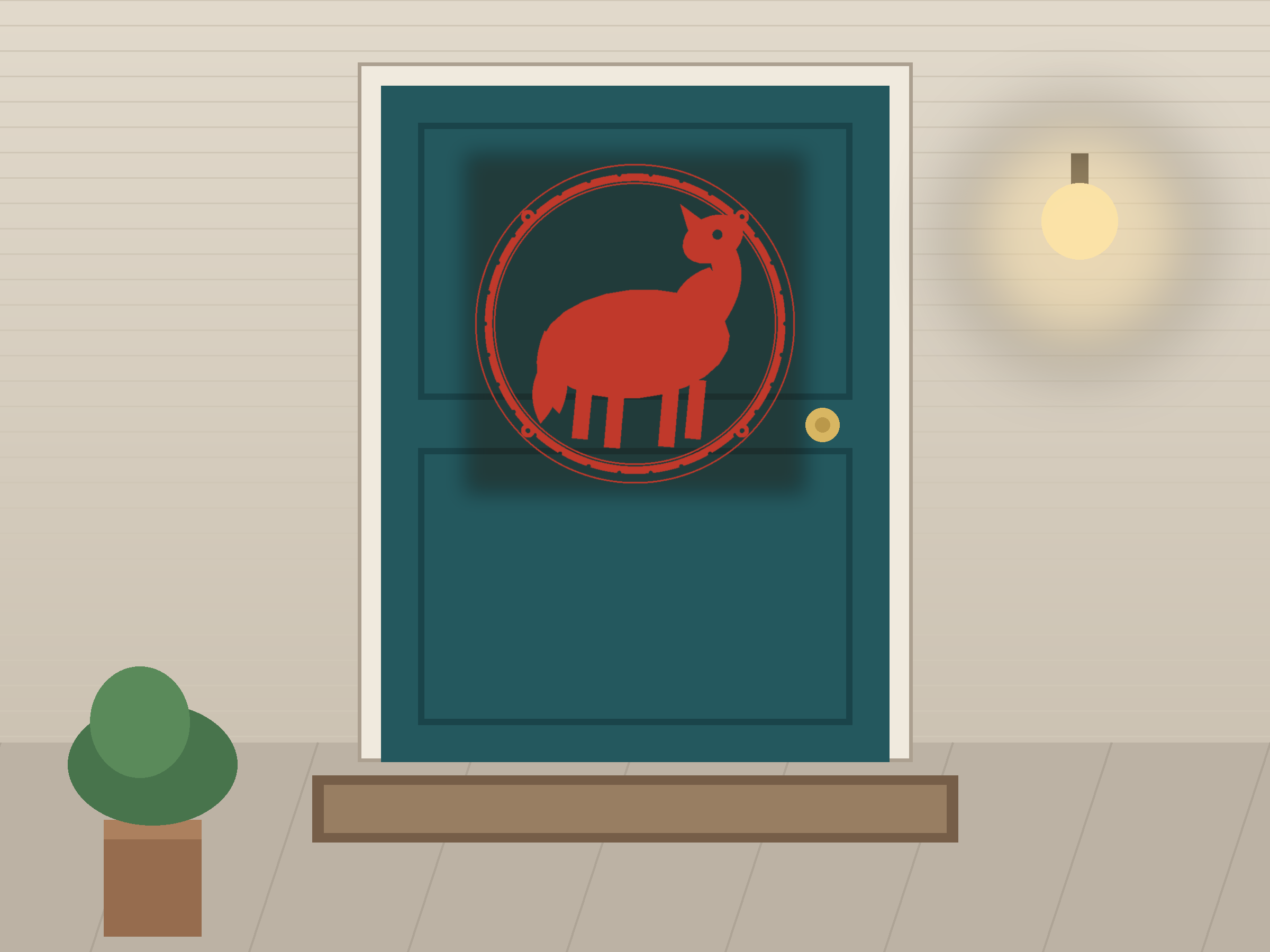 Horse Window Roundel Paper Cut - Free SVG + PDF Pack - on a desk