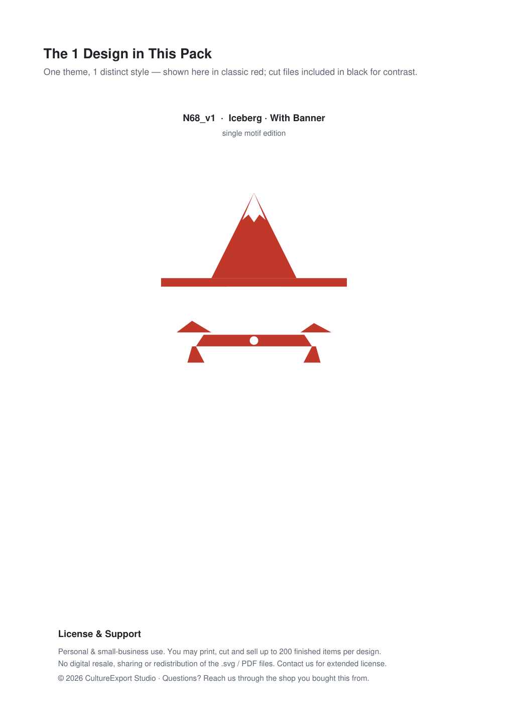 Iceberg Banner Paper Cut - Free SVG + PDF Pack - design