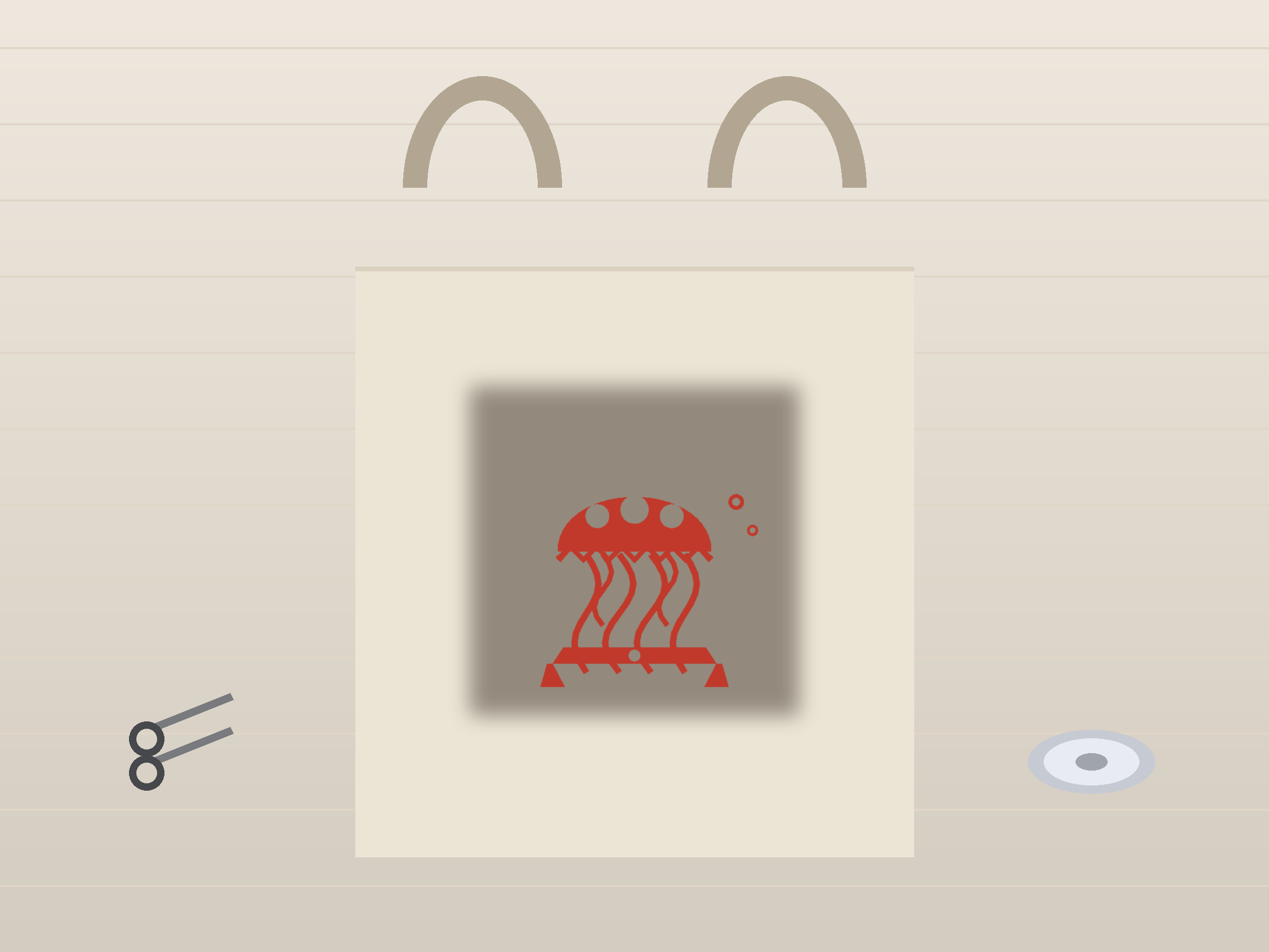 Jellyfish Banner Paper Cut - Free SVG + PDF Pack - on a desk