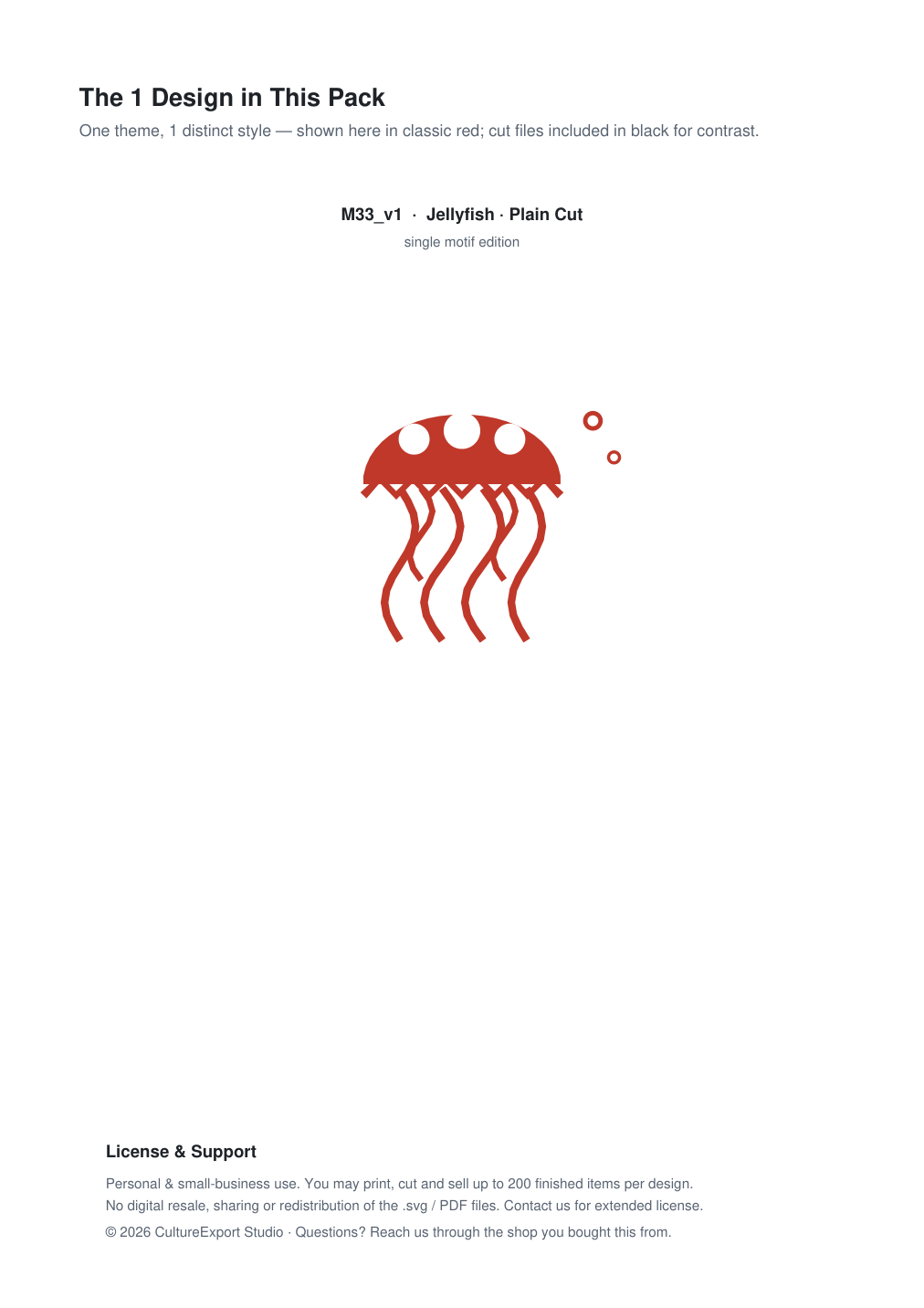 Jellyfish Paper Cut Template - Free SVG + PDF Pack - design