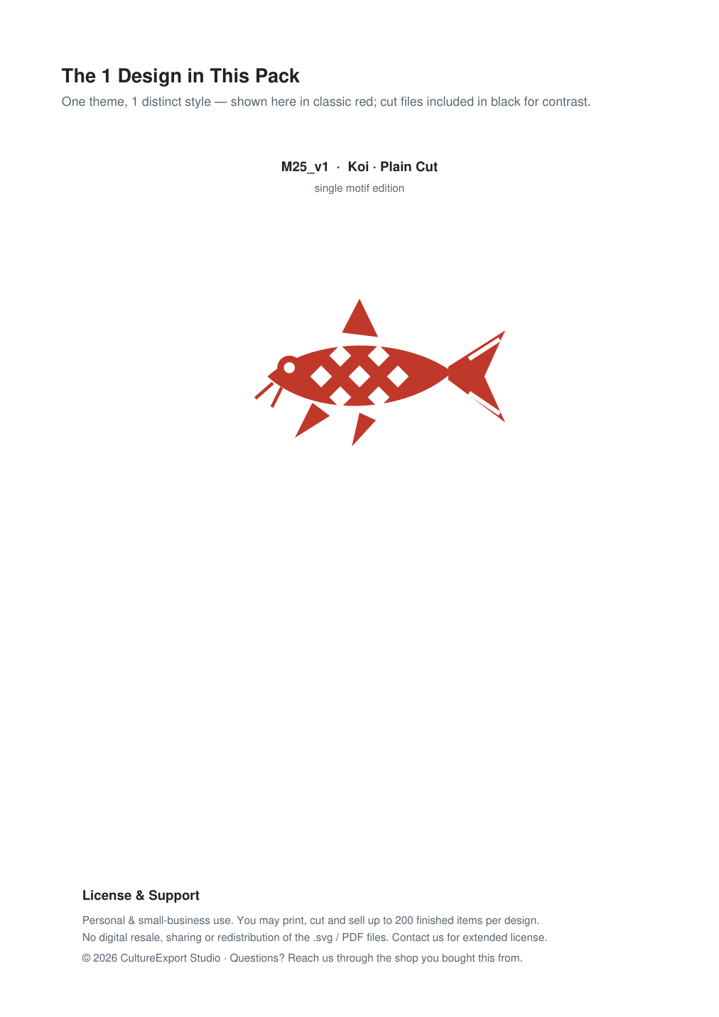 Koi Paper Cut Template - Free SVG + PDF Pack - design