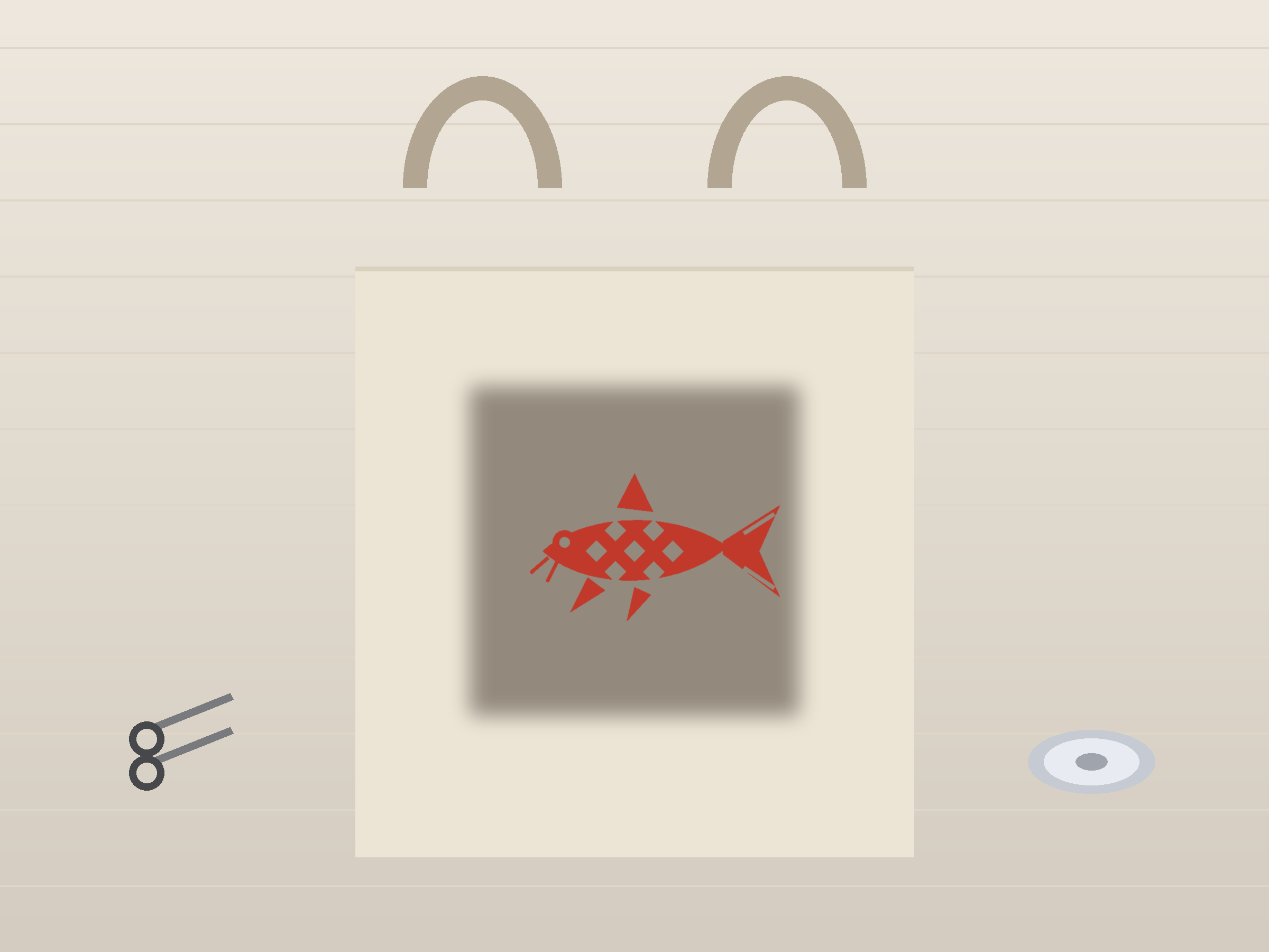 Koi Paper Cut Template - Free SVG + PDF Pack - on a desk